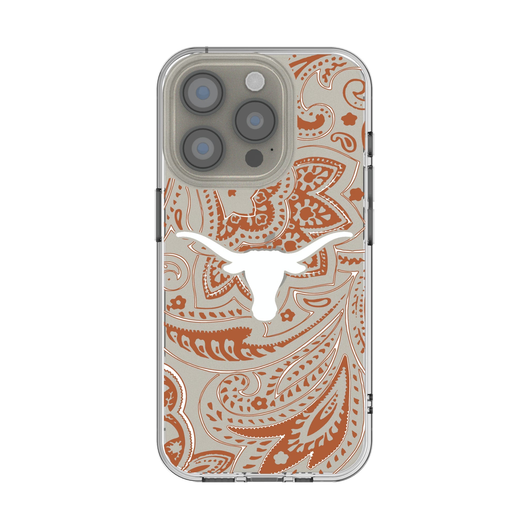 University of Texas Longhorns Paisley Clear Phone Case for Apple iPhone