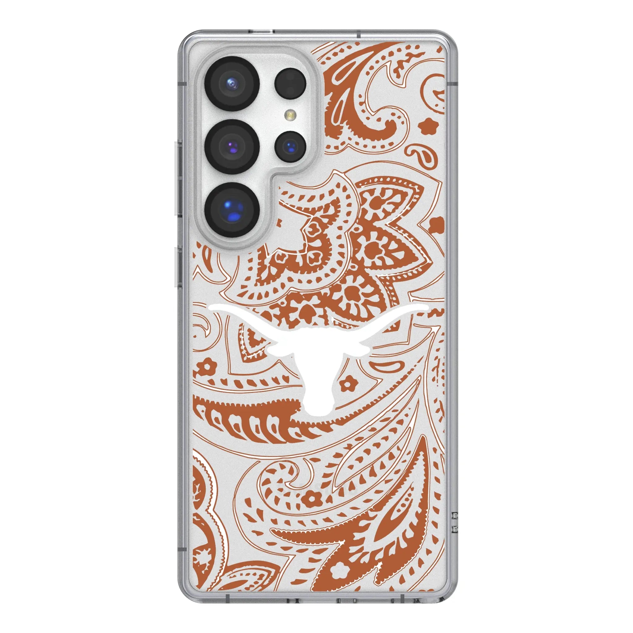 University of Texas Longhorns Paisley Clear Phone Case for Samsung Galaxy