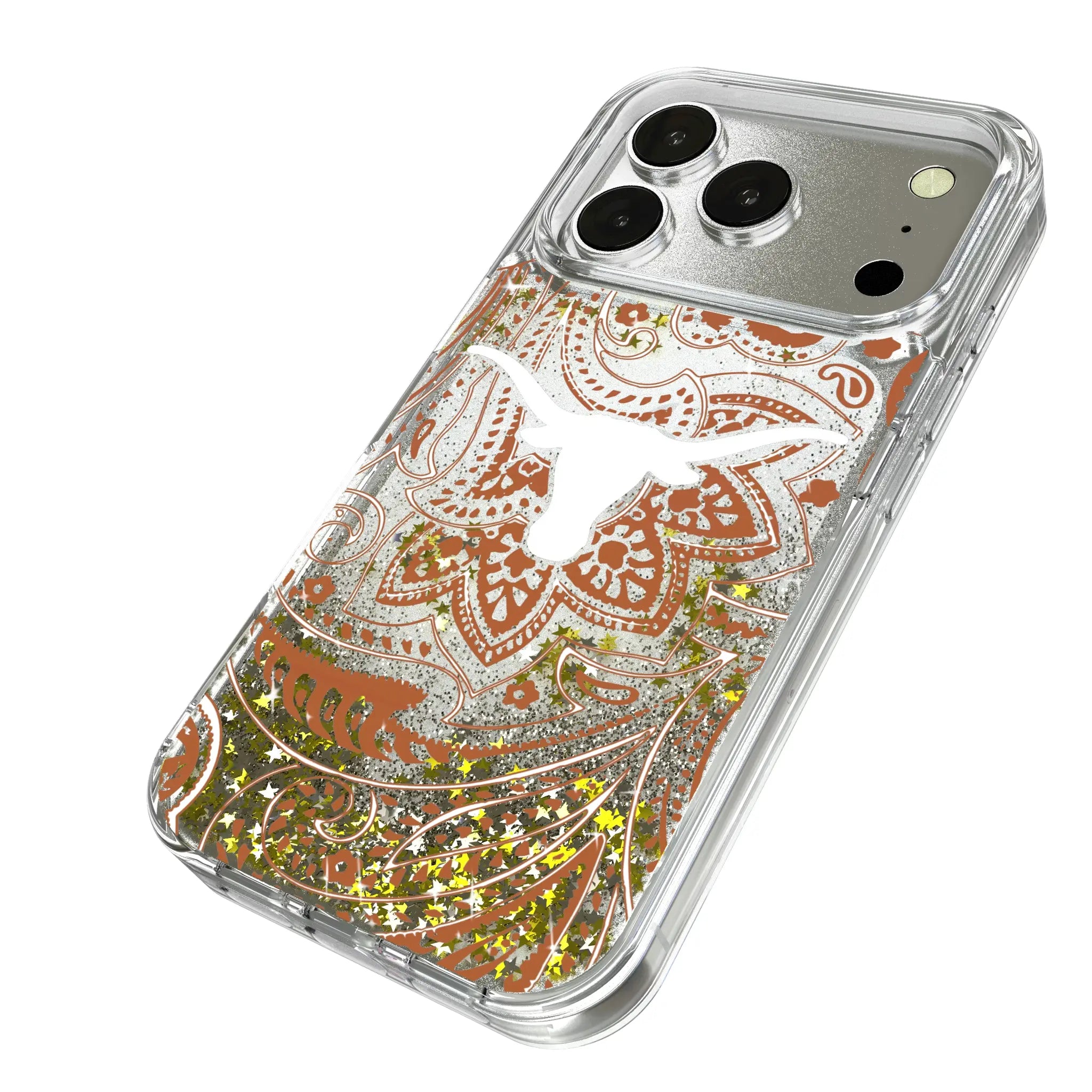 University of Texas Longhorns Paisley Glitter Phone Case