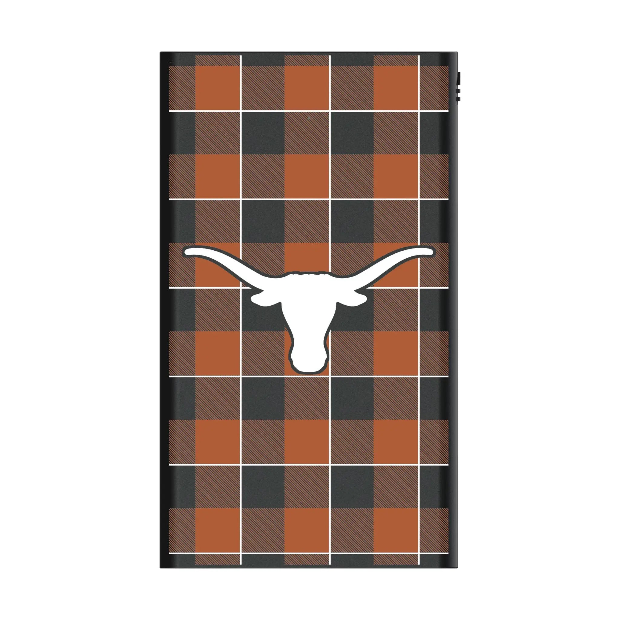 University of Texas Longhorns Plaid 5000mAh Flat Powerbank