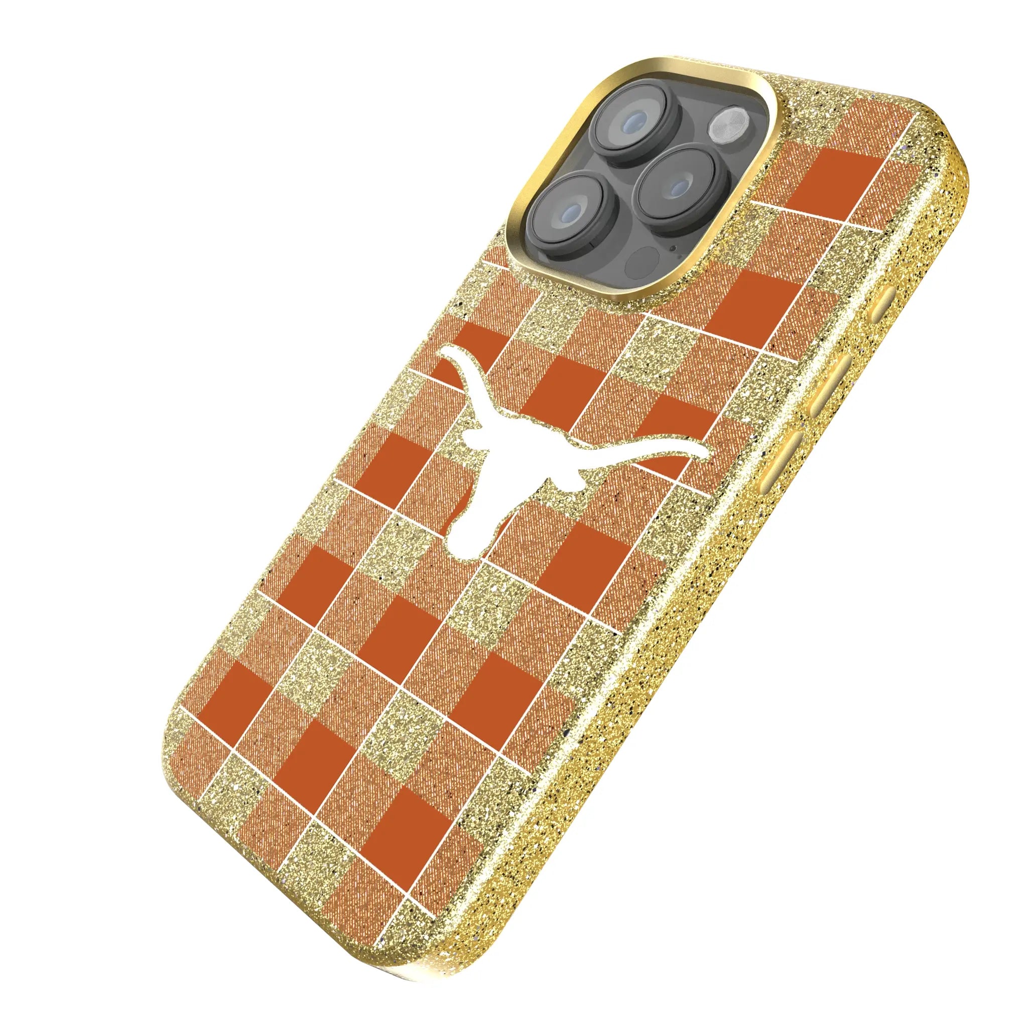 University of Texas Longhorns Plaid Bling Phone Case