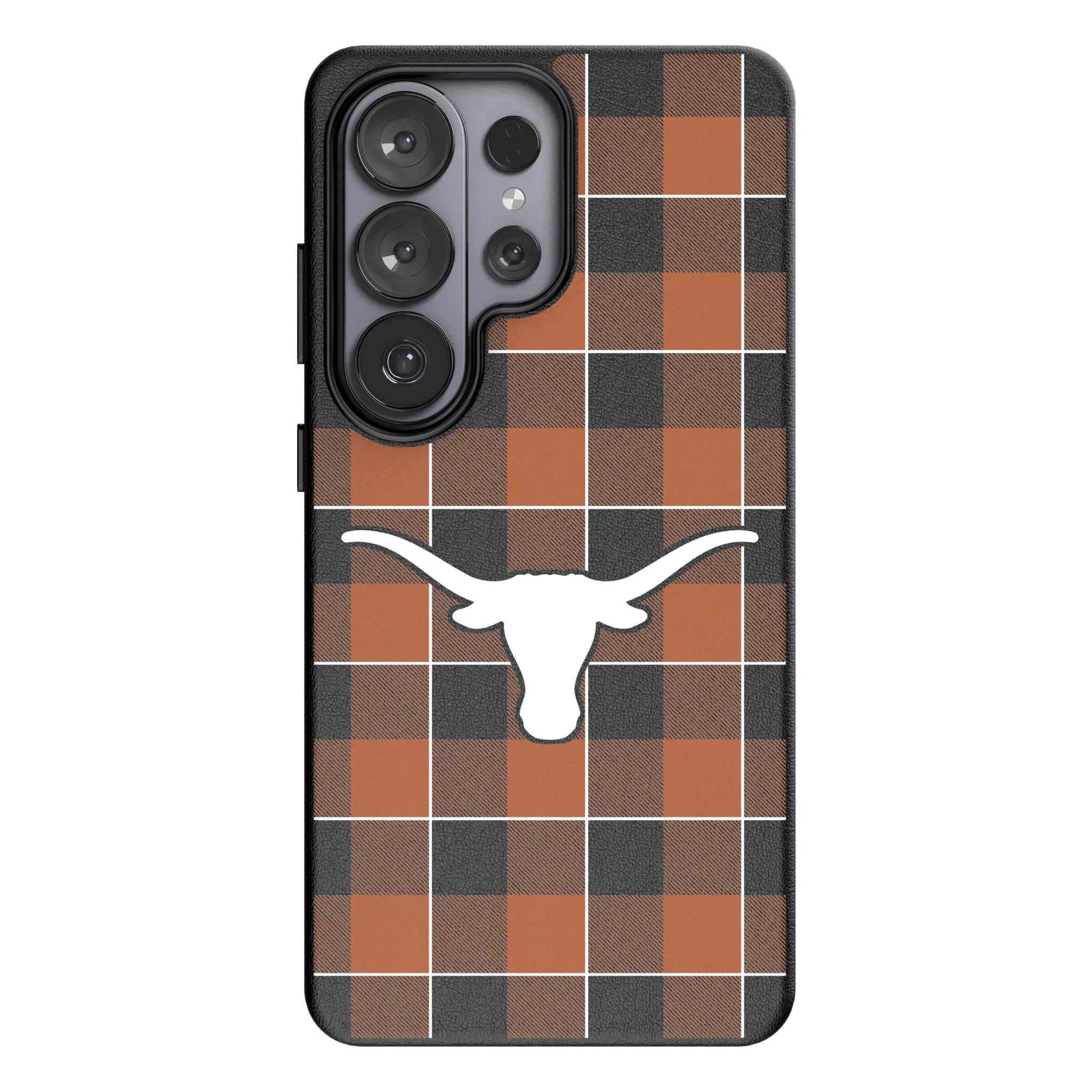 University of Texas Longhorns Plaid MagSafe Compatible Phone Case for Samsung Galaxy