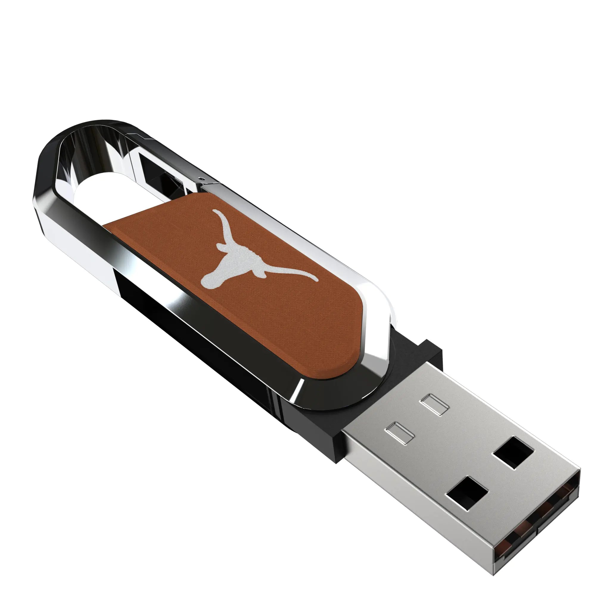 University of Texas Longhorns Solid USB 32GB Clip Style Flash Drive