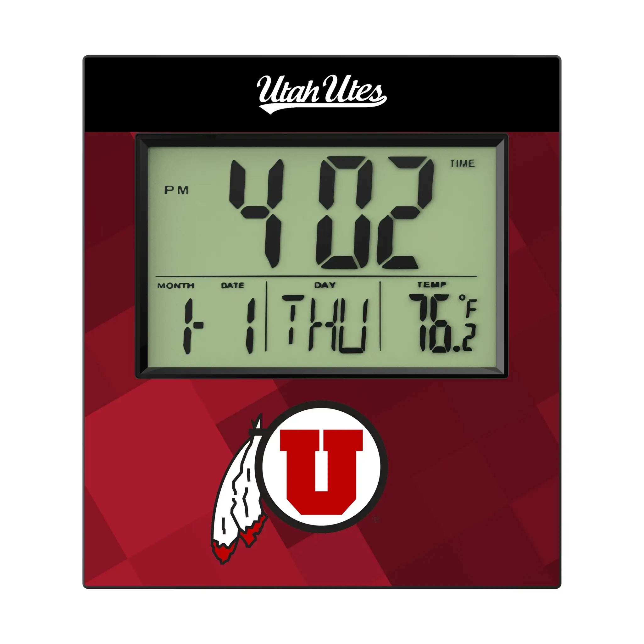 University of Utah Utes Color Block Wall Clock