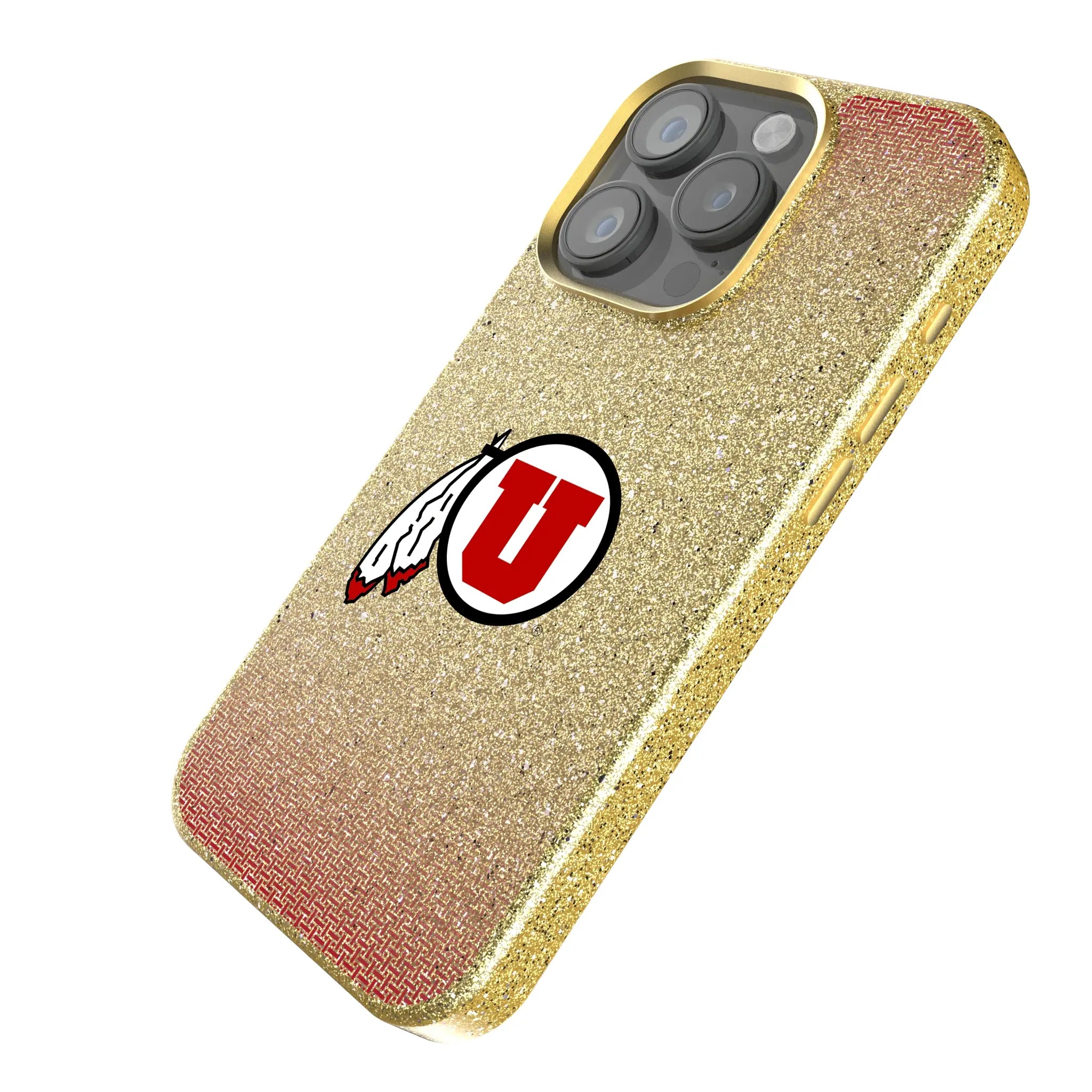 University of Utah Utes Linen Bling Phone Case for Apple iPhone