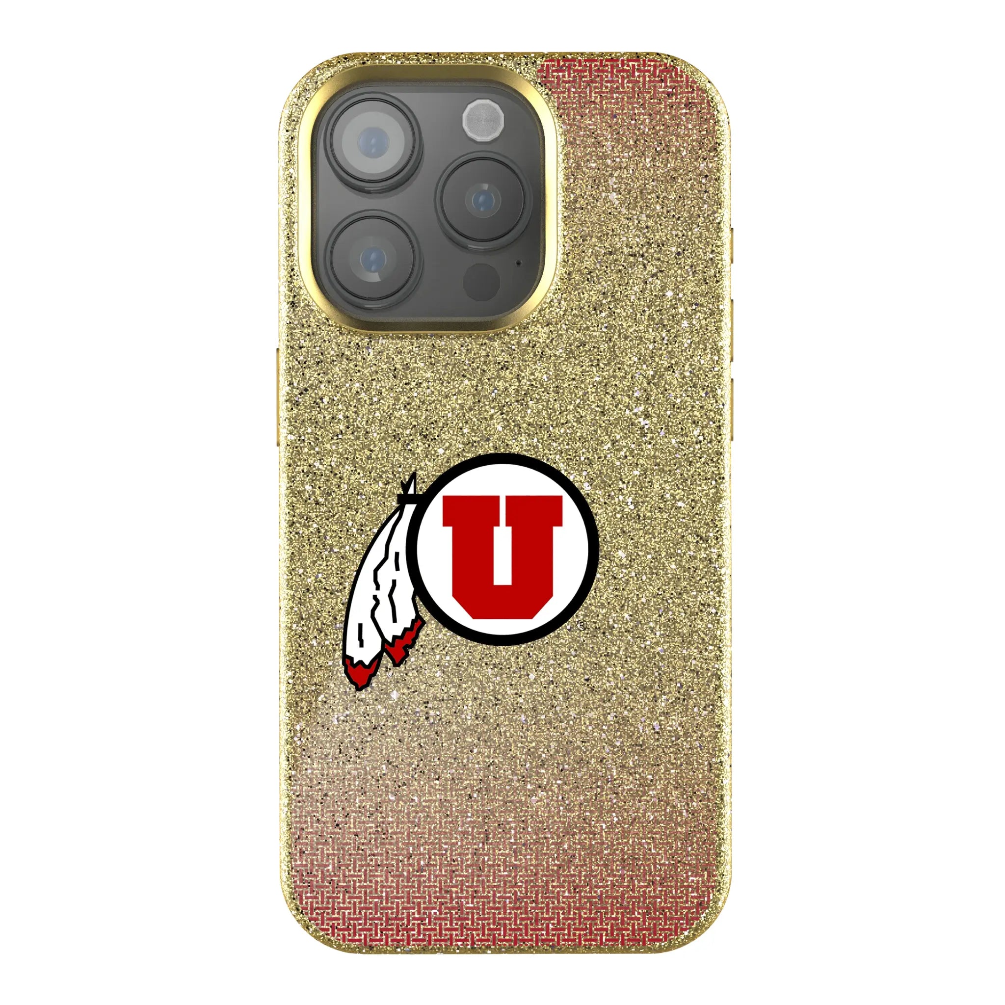 University of Utah Utes Linen Bling Phone Case for Apple iPhone
