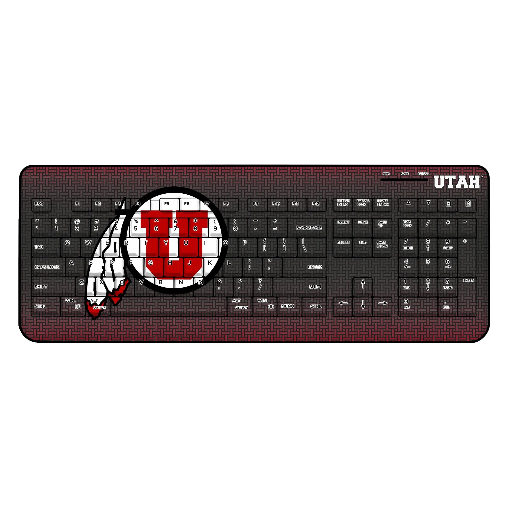 University of Utah Utes Linen Wireless USB Keyboard