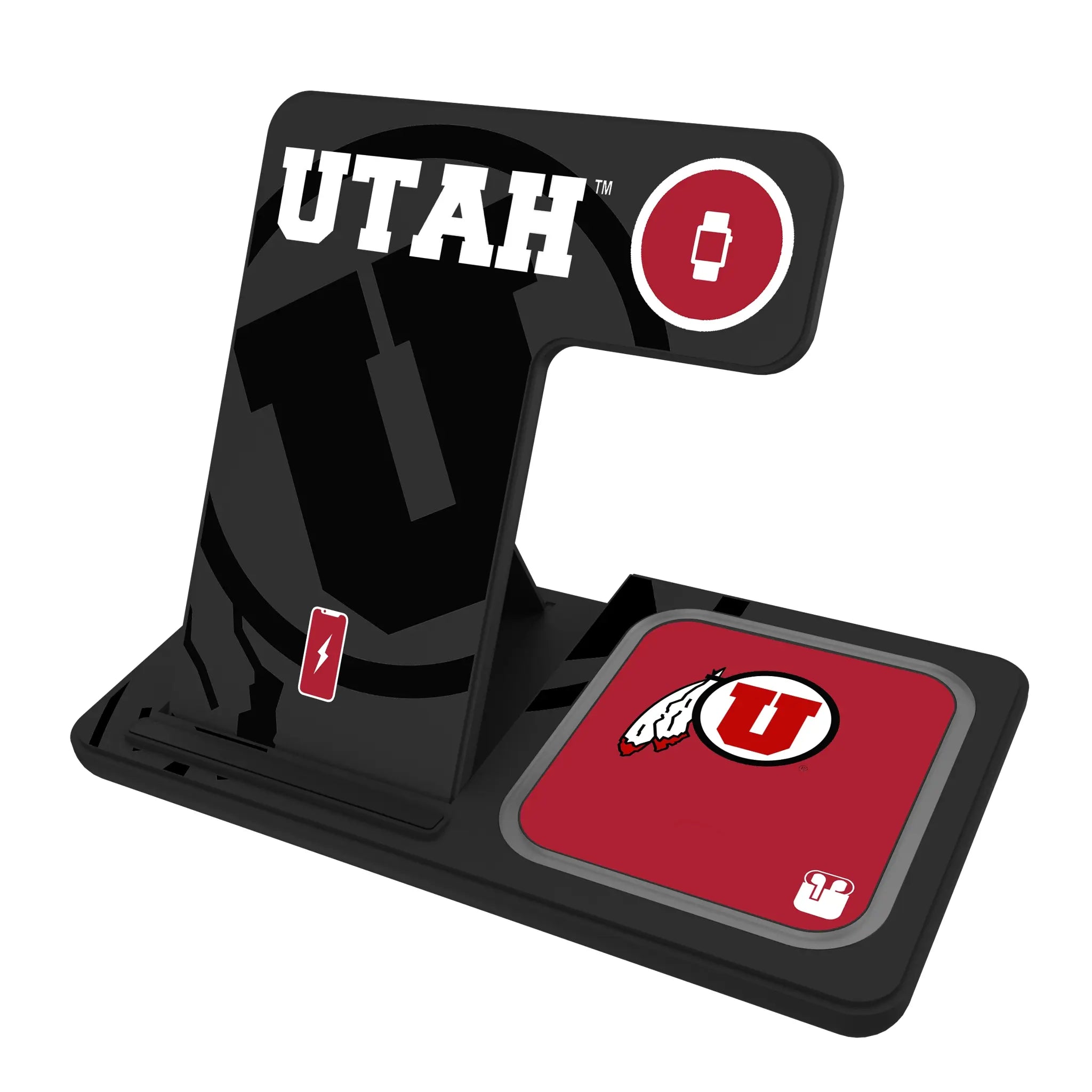 University of Utah Utes Monocolor Tilt 3 in 1 Charging Station