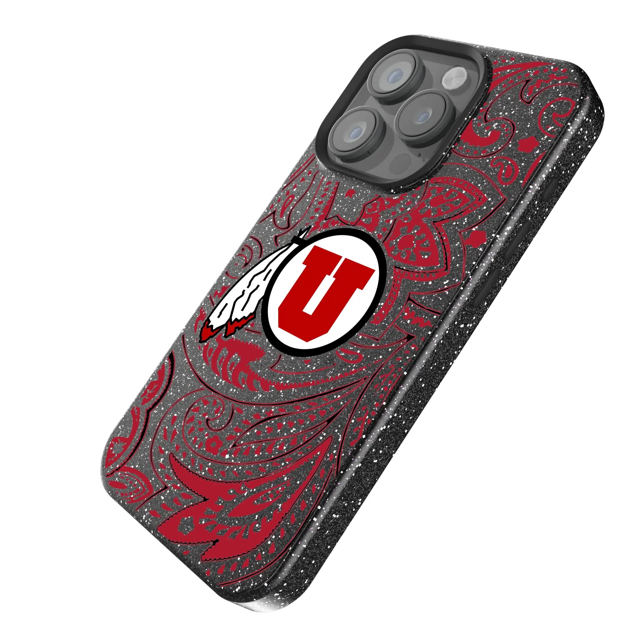 University of Utah Utes Paisley Bling Phone Case