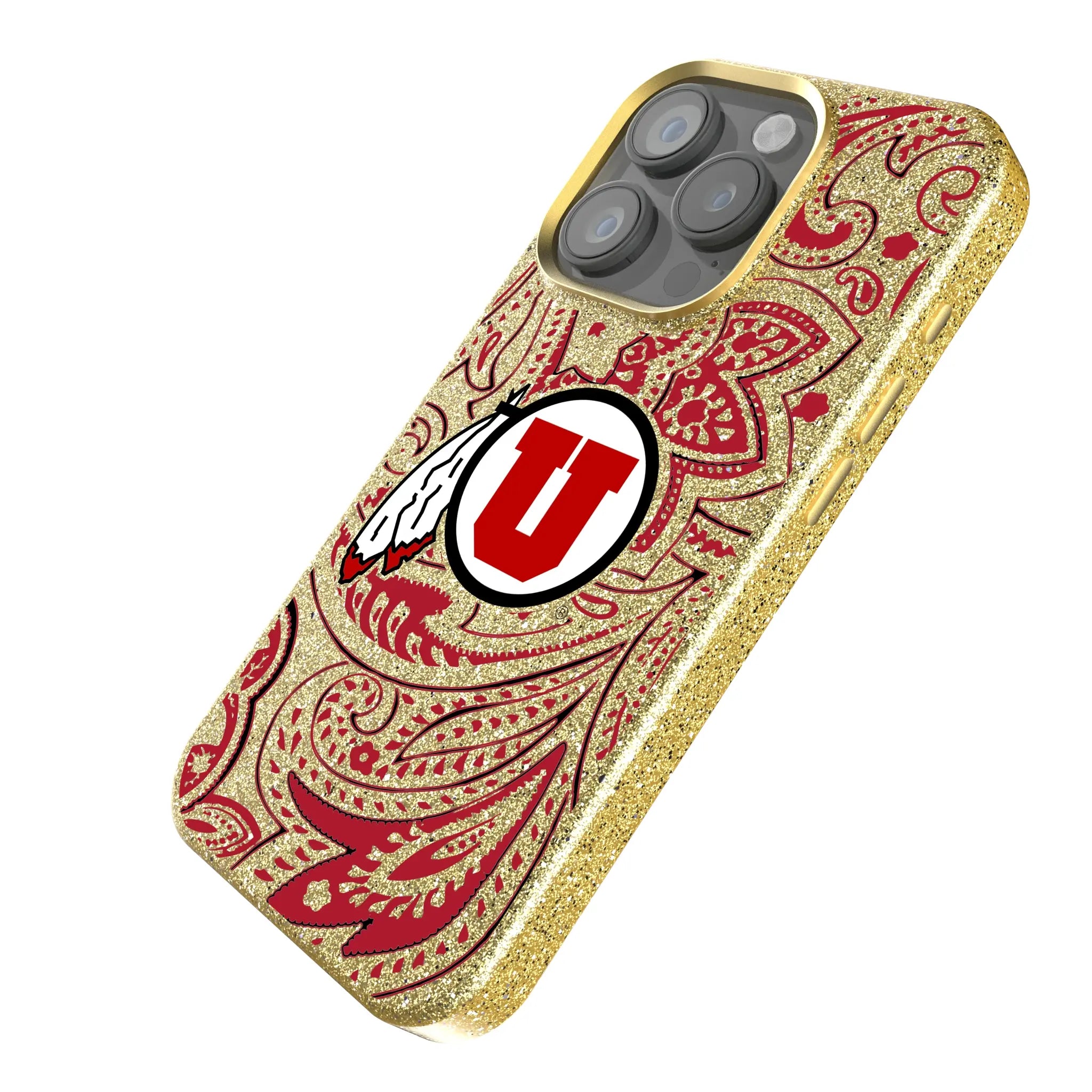 University of Utah Utes Paisley Bling Phone Case