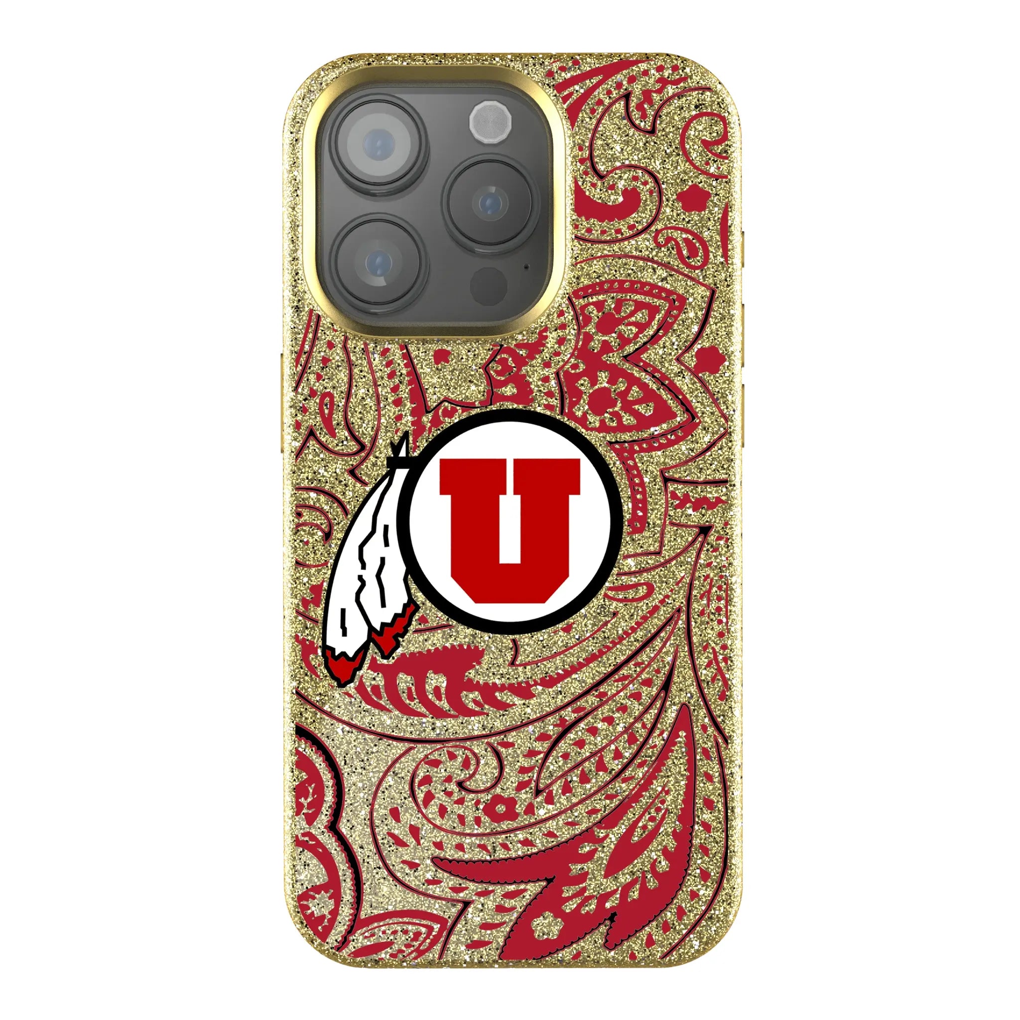 University of Utah Utes Paisley Bling Phone Case