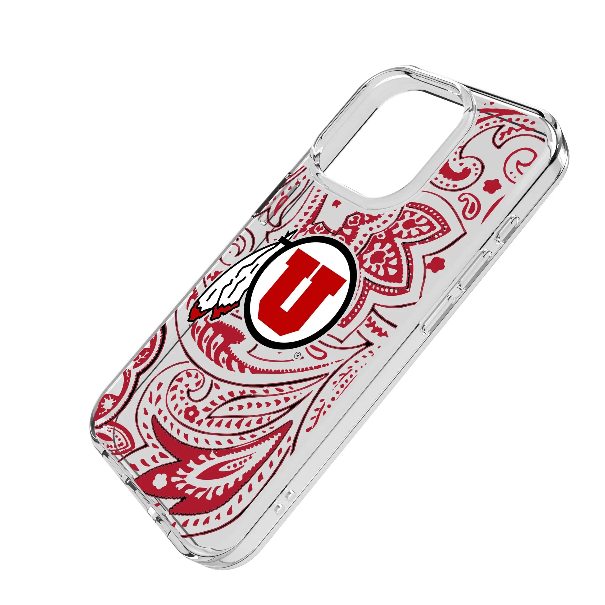University of Utah Utes Paisley Clear Phone Case for Apple iPhone