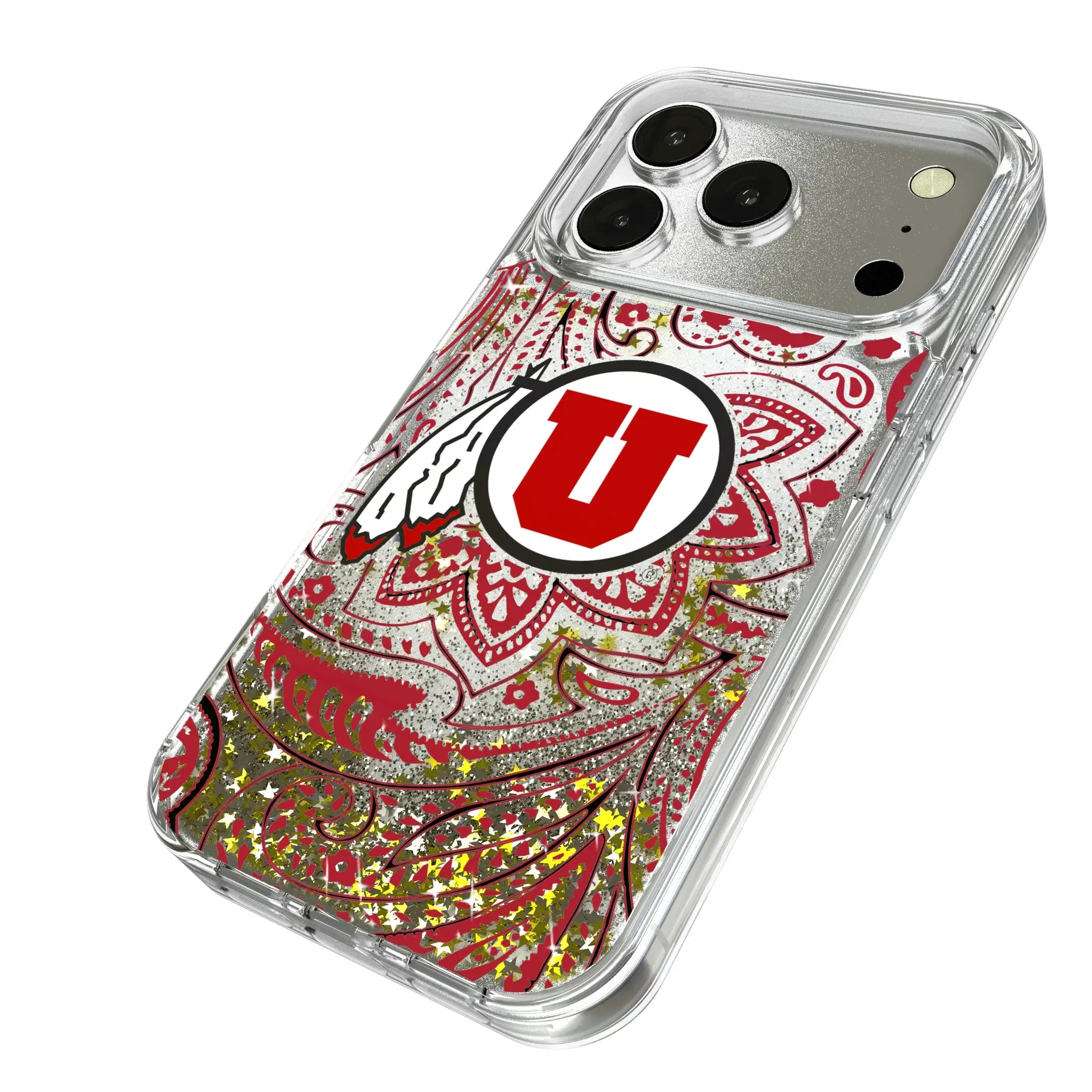 University of Utah Utes Paisley Glitter Phone Case