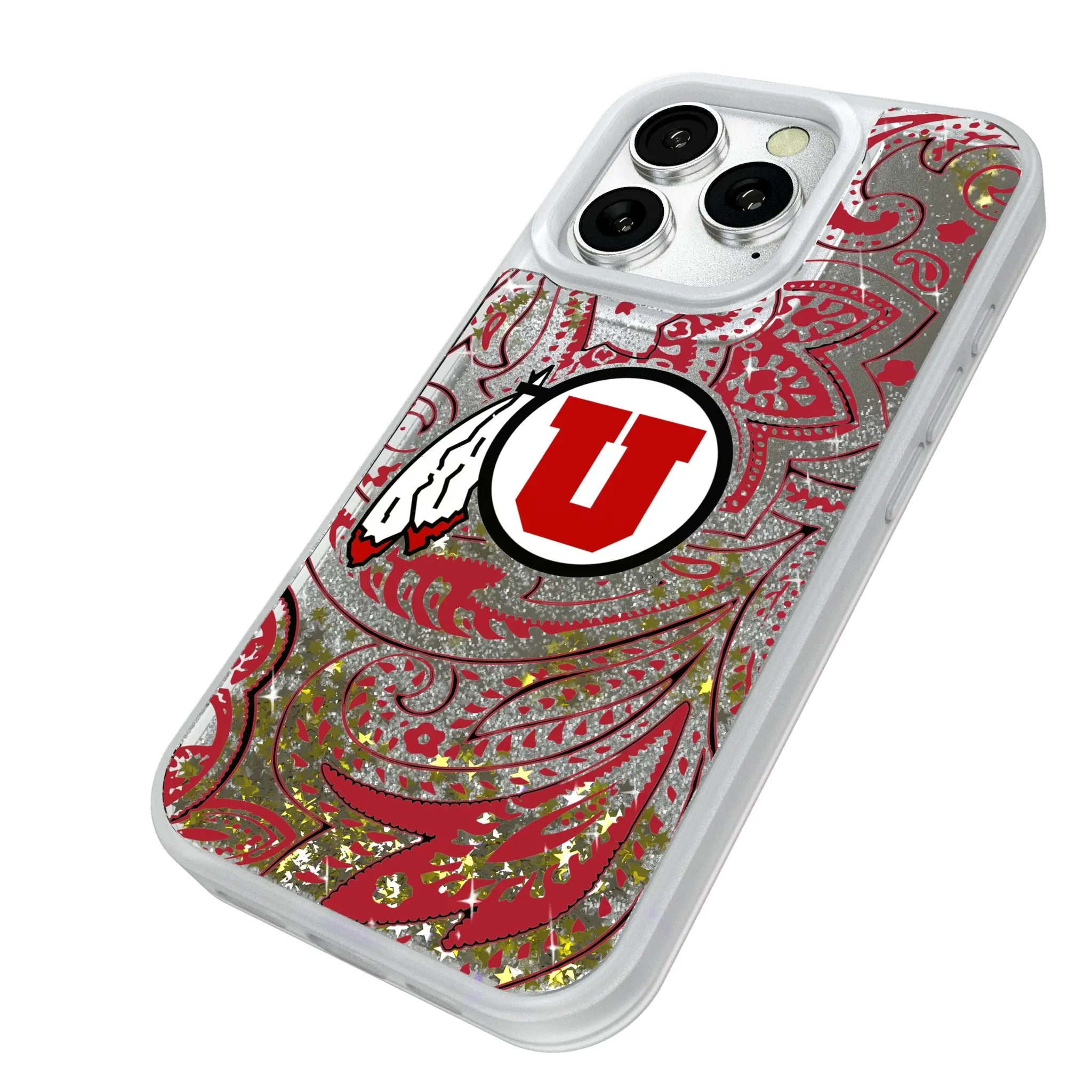 University of Utah Utes Paisley Glitter Phone Case