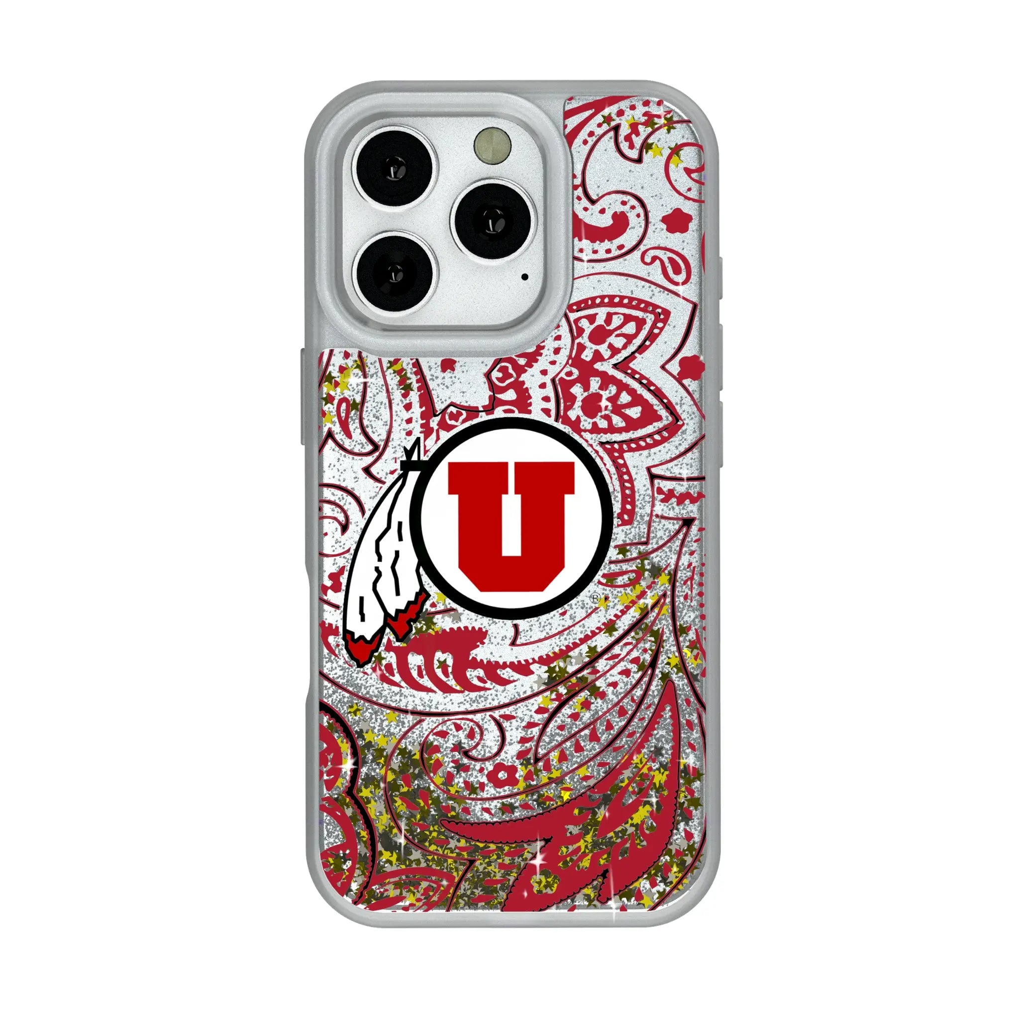 University of Utah Utes Paisley Glitter Phone Case