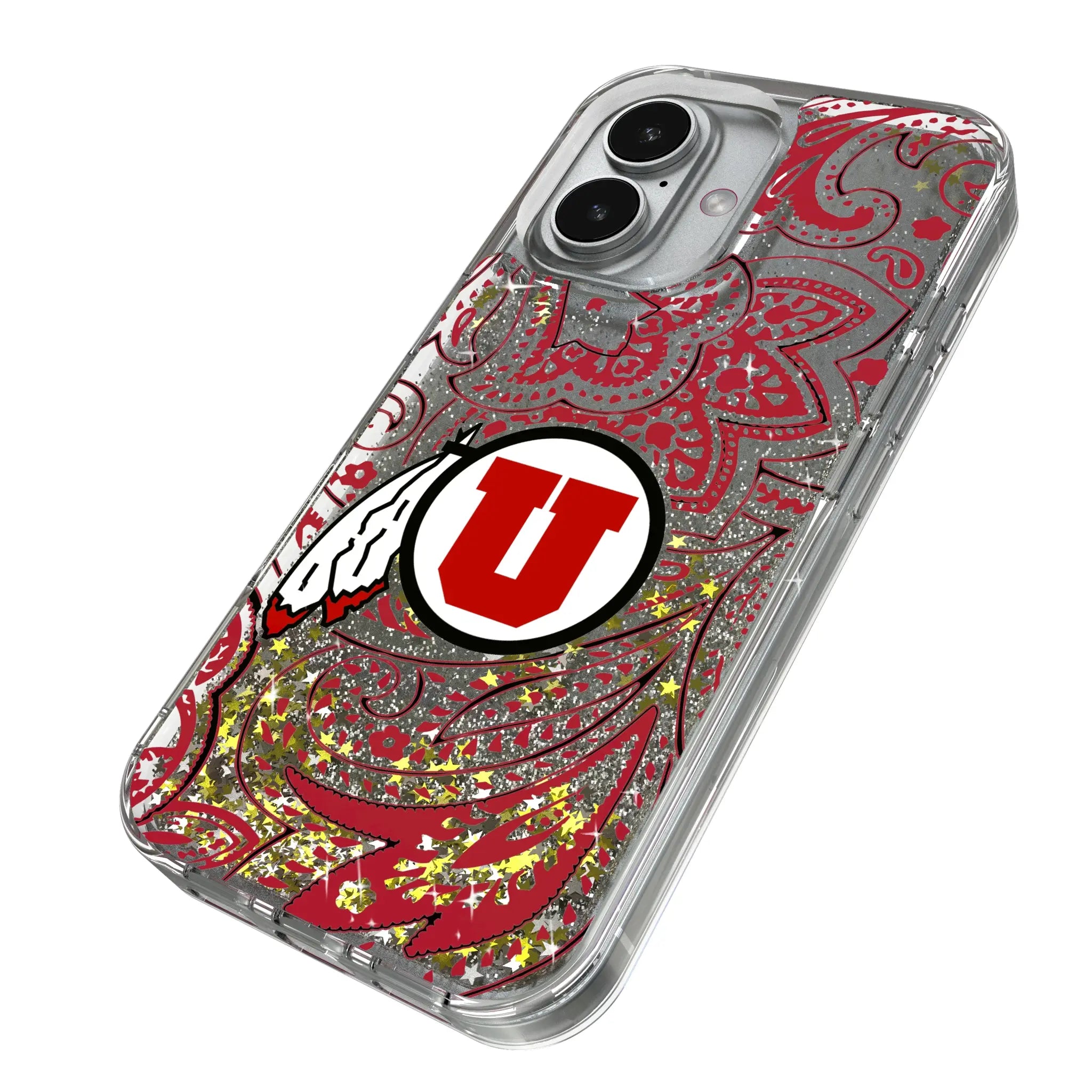 University of Utah Utes Paisley Glitter Phone Case