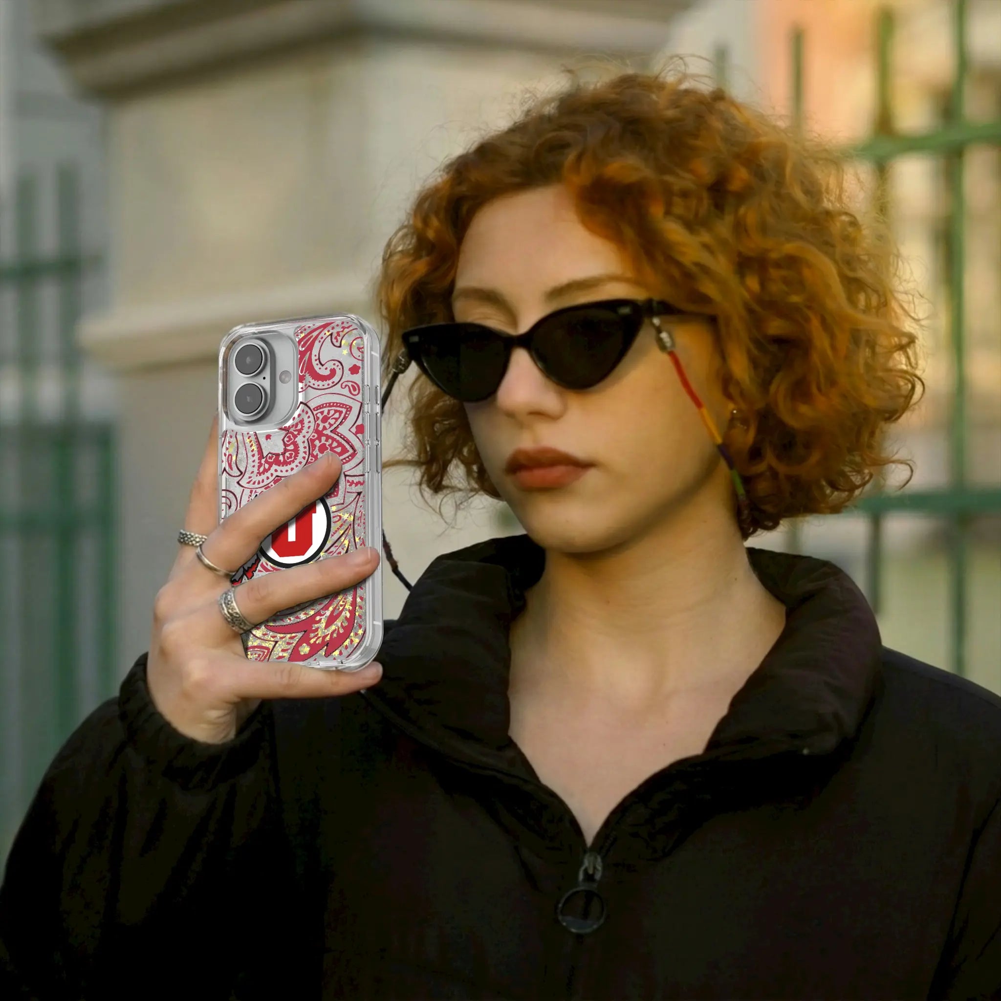 University of Utah Utes Paisley Glitter Phone Case