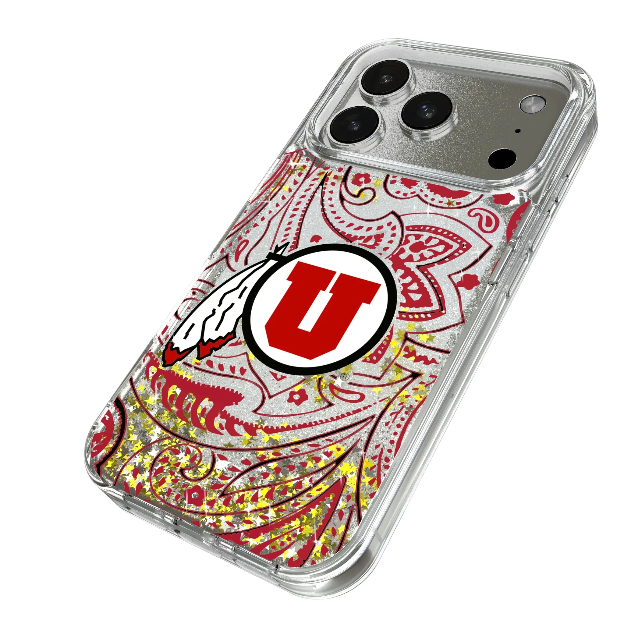 University of Utah Utes Paisley Glitter Phone Case