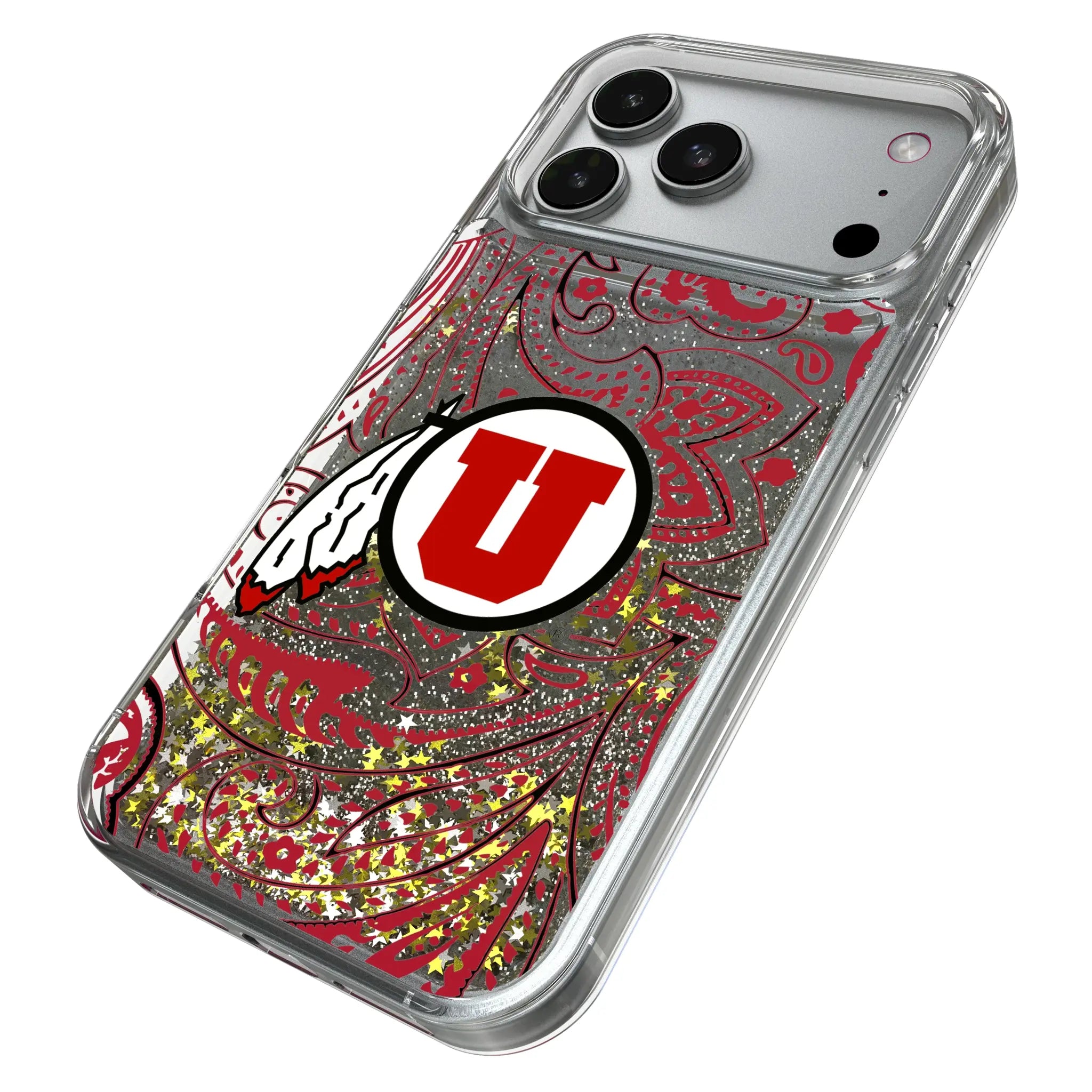 University of Utah Utes Paisley Glitter Phone Case