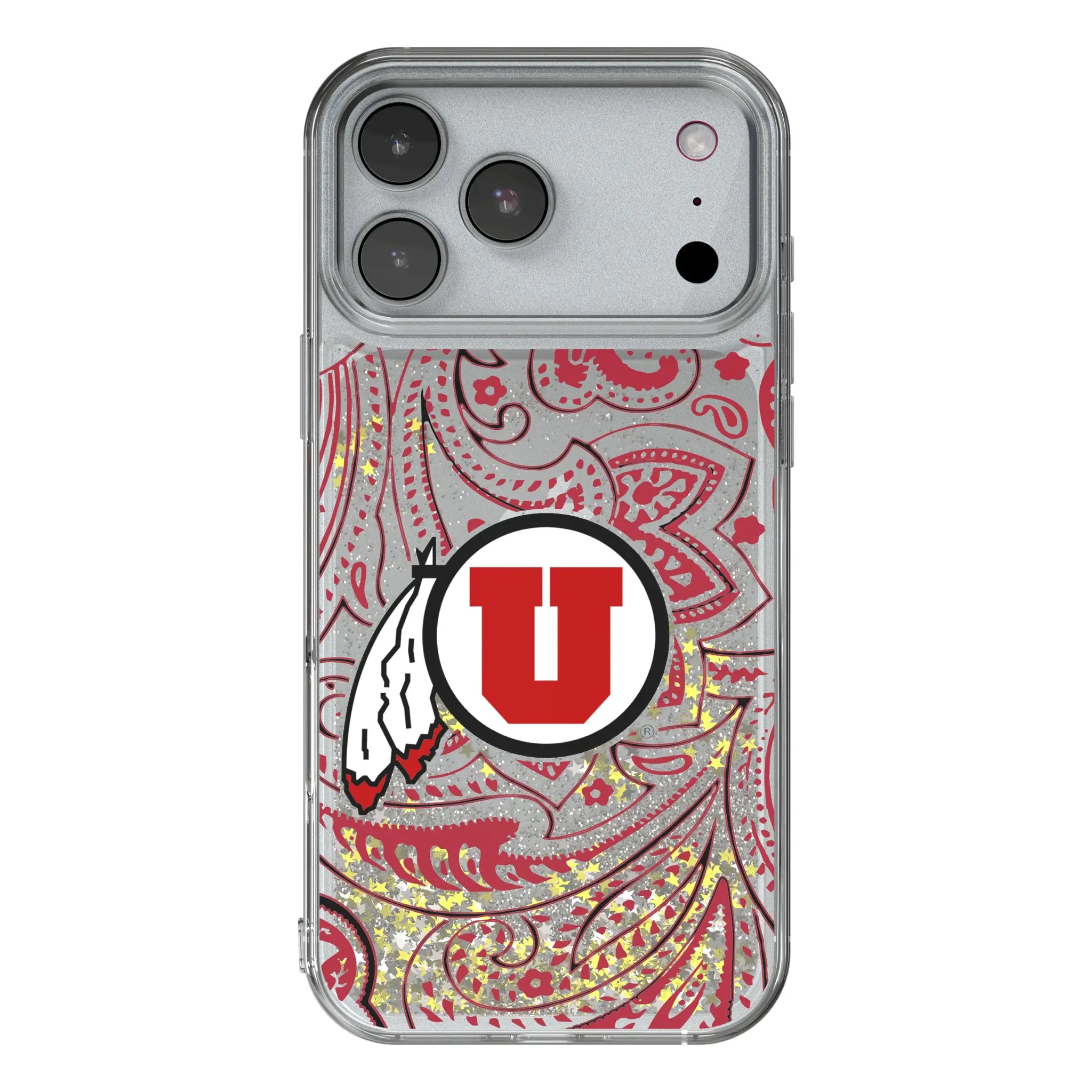 University of Utah Utes Paisley Glitter Phone Case