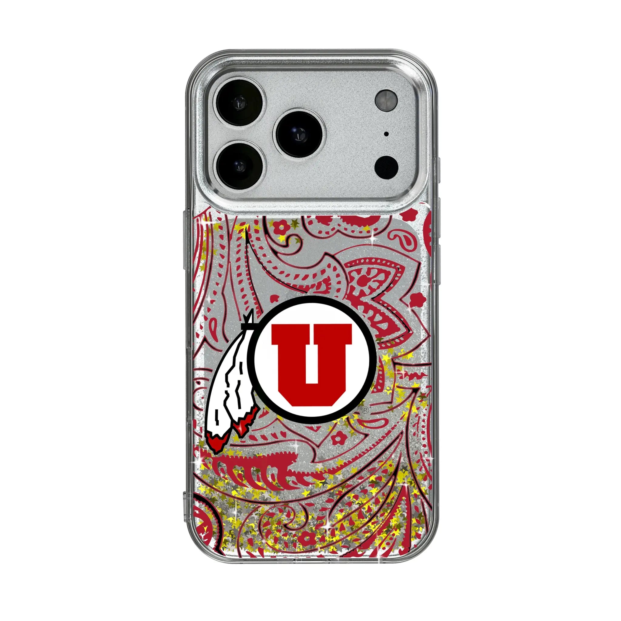 University of Utah Utes Paisley Glitter Phone Case