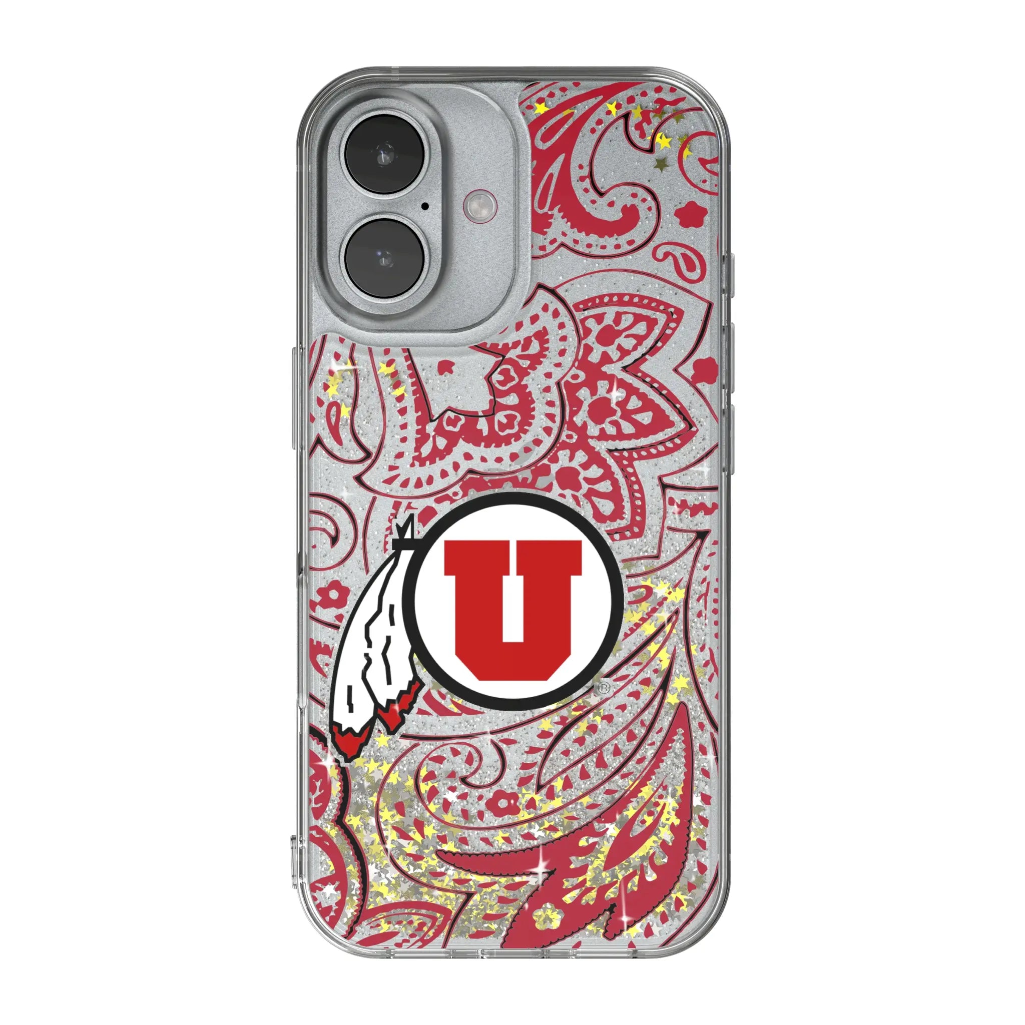 University of Utah Utes Paisley Glitter Phone Case