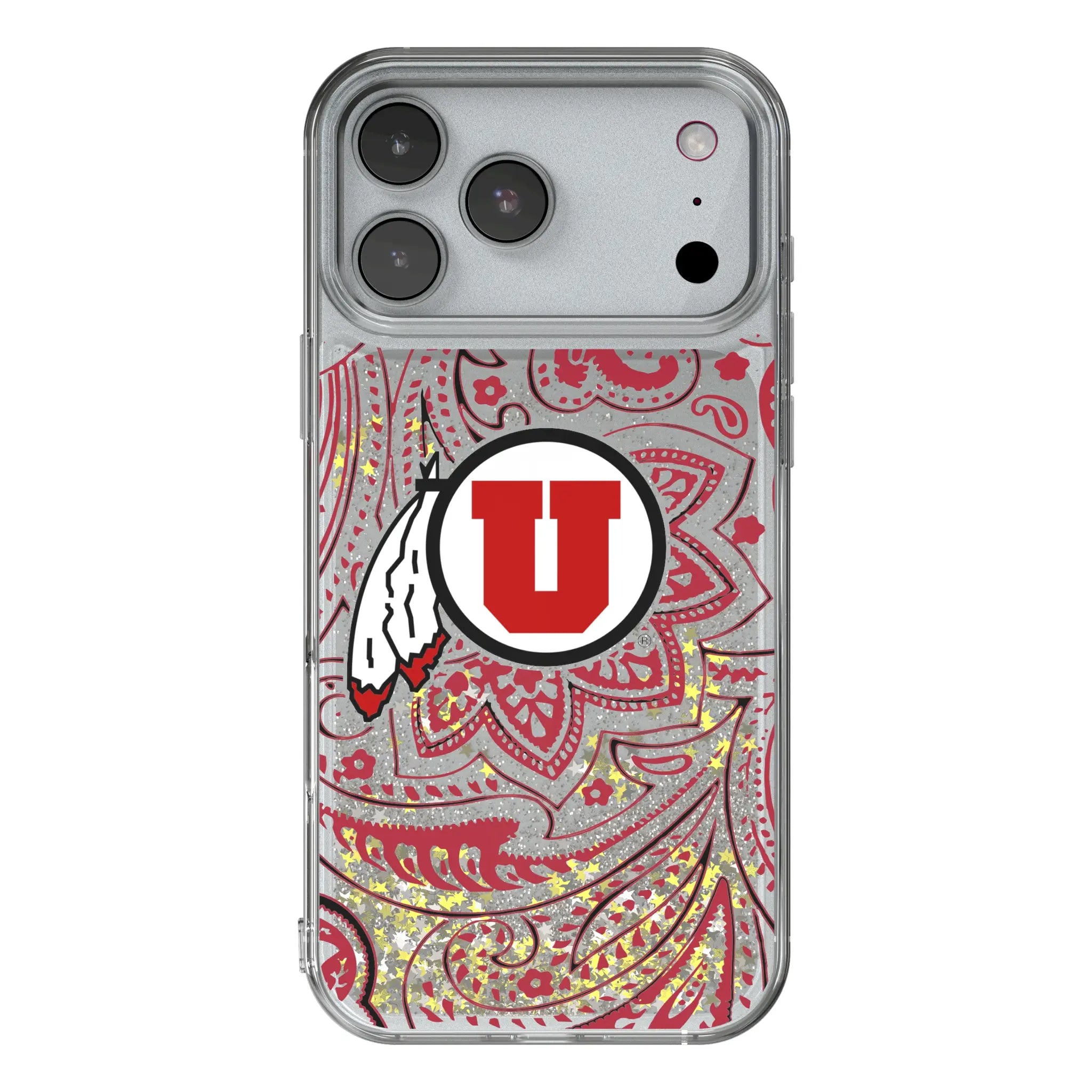 University of Utah Utes Paisley Glitter Phone Case