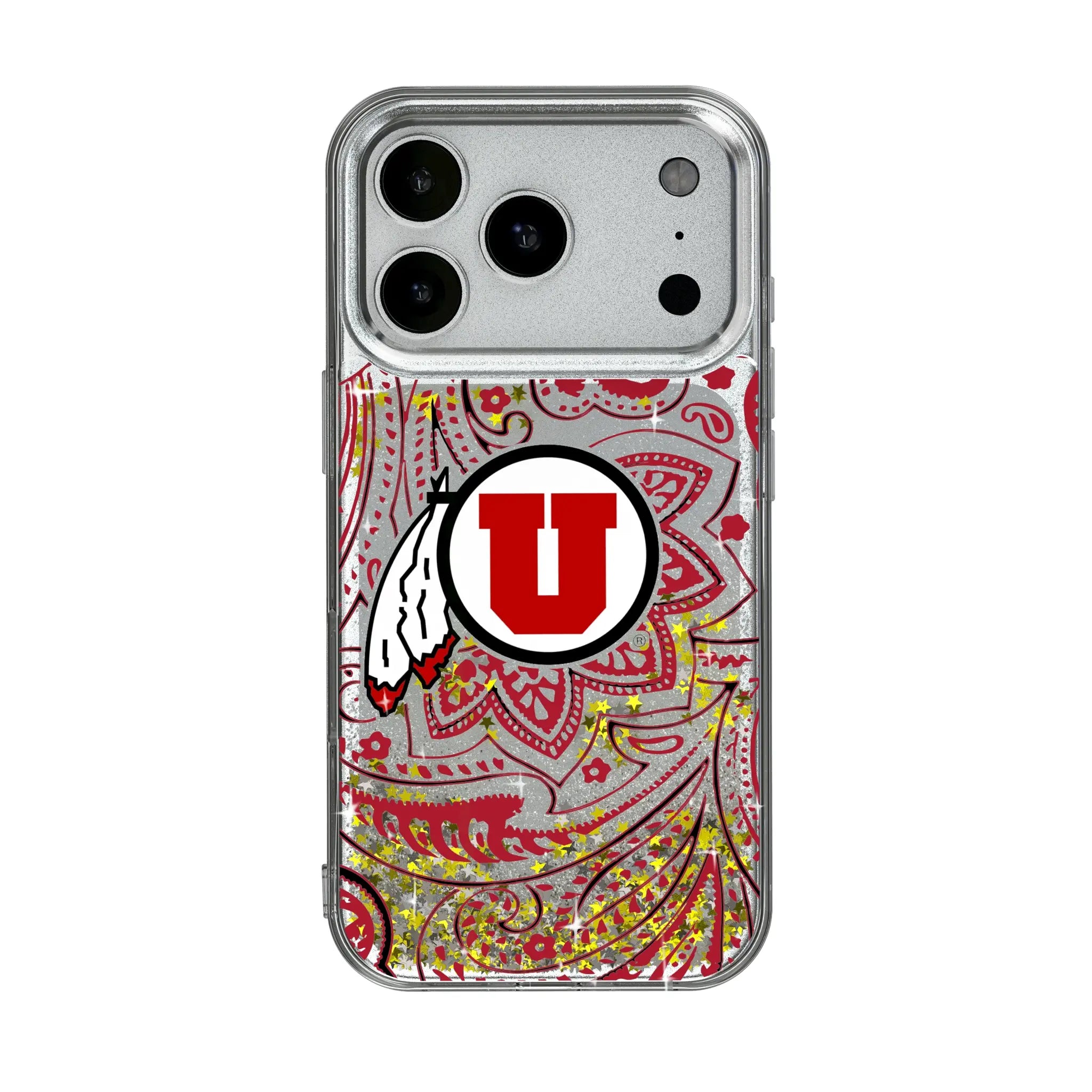 University of Utah Utes Paisley Glitter Phone Case