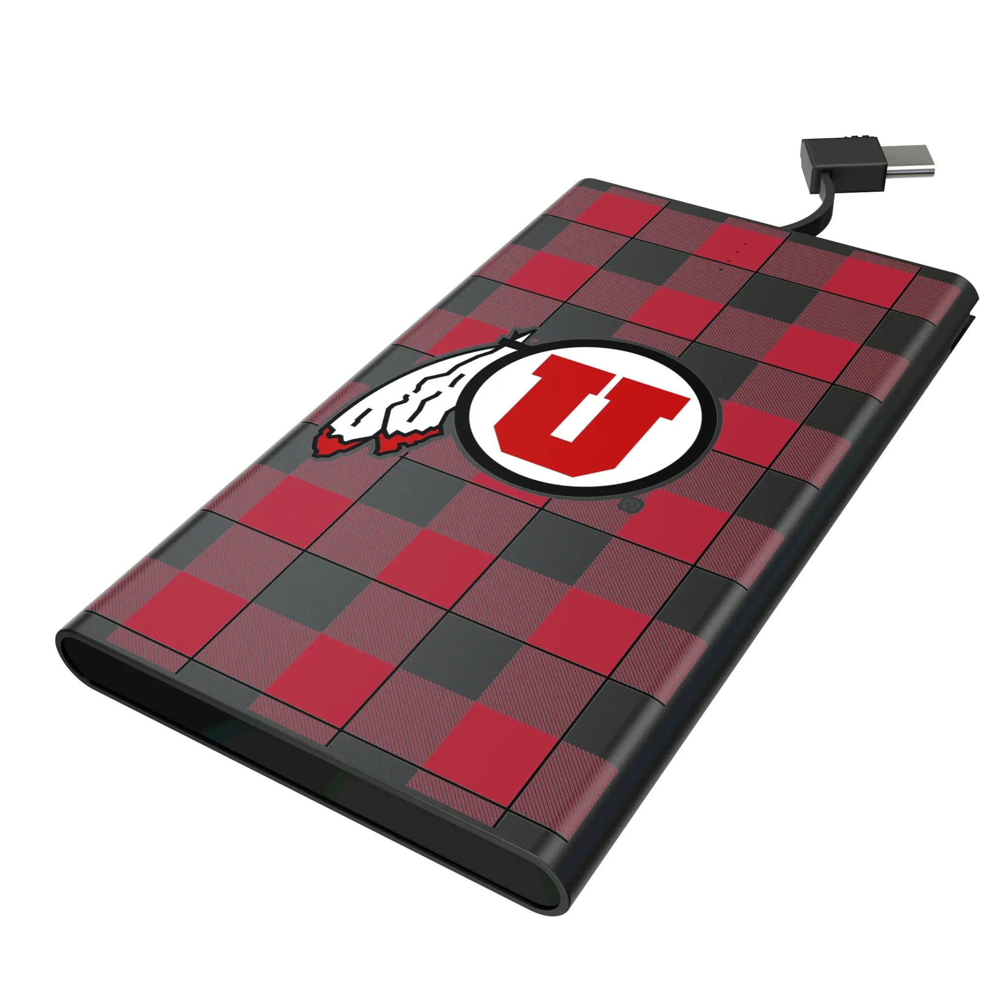 University of Utah Utes Plaid 5000mAh Flat Powerbank