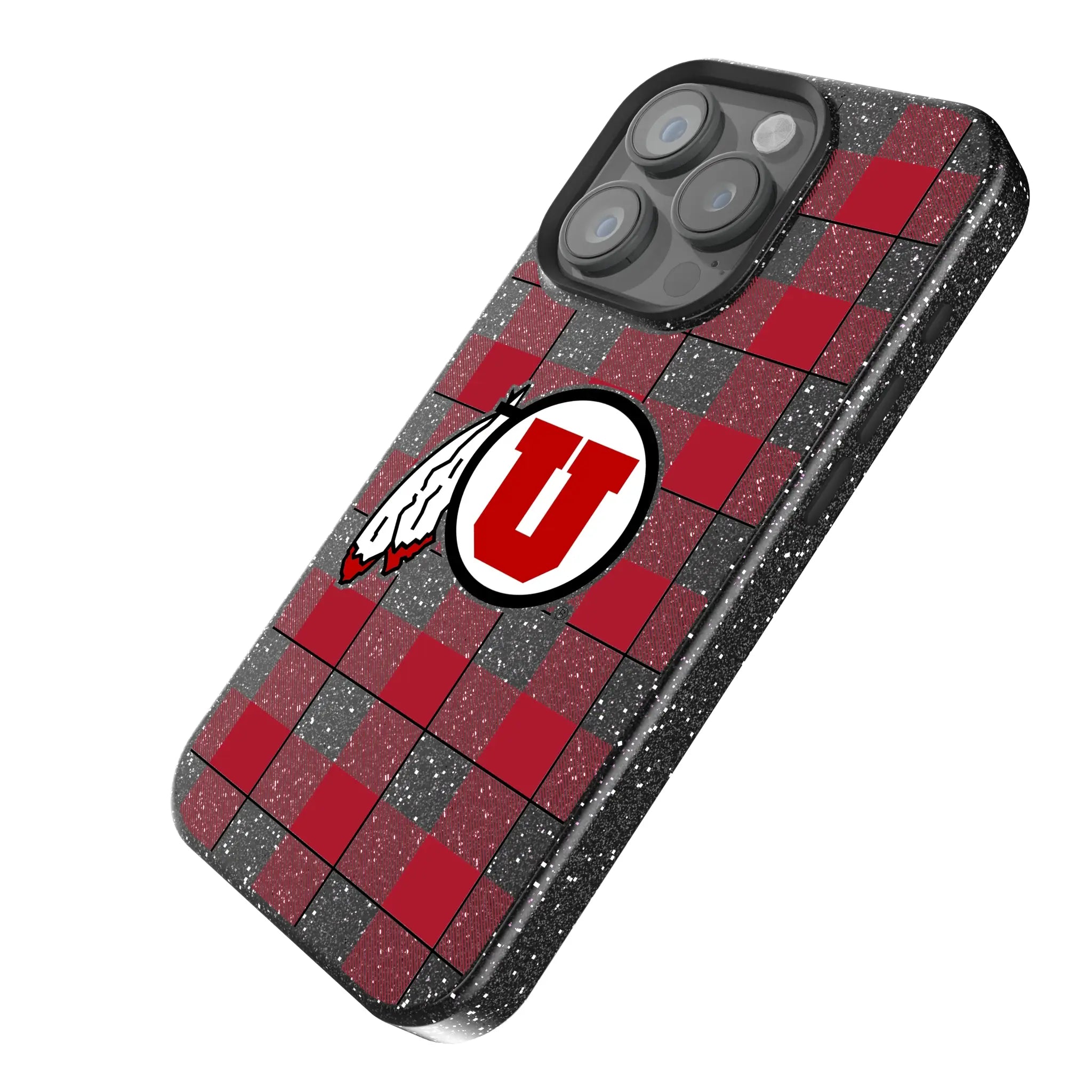University of Utah Utes Plaid Bling Phone Case