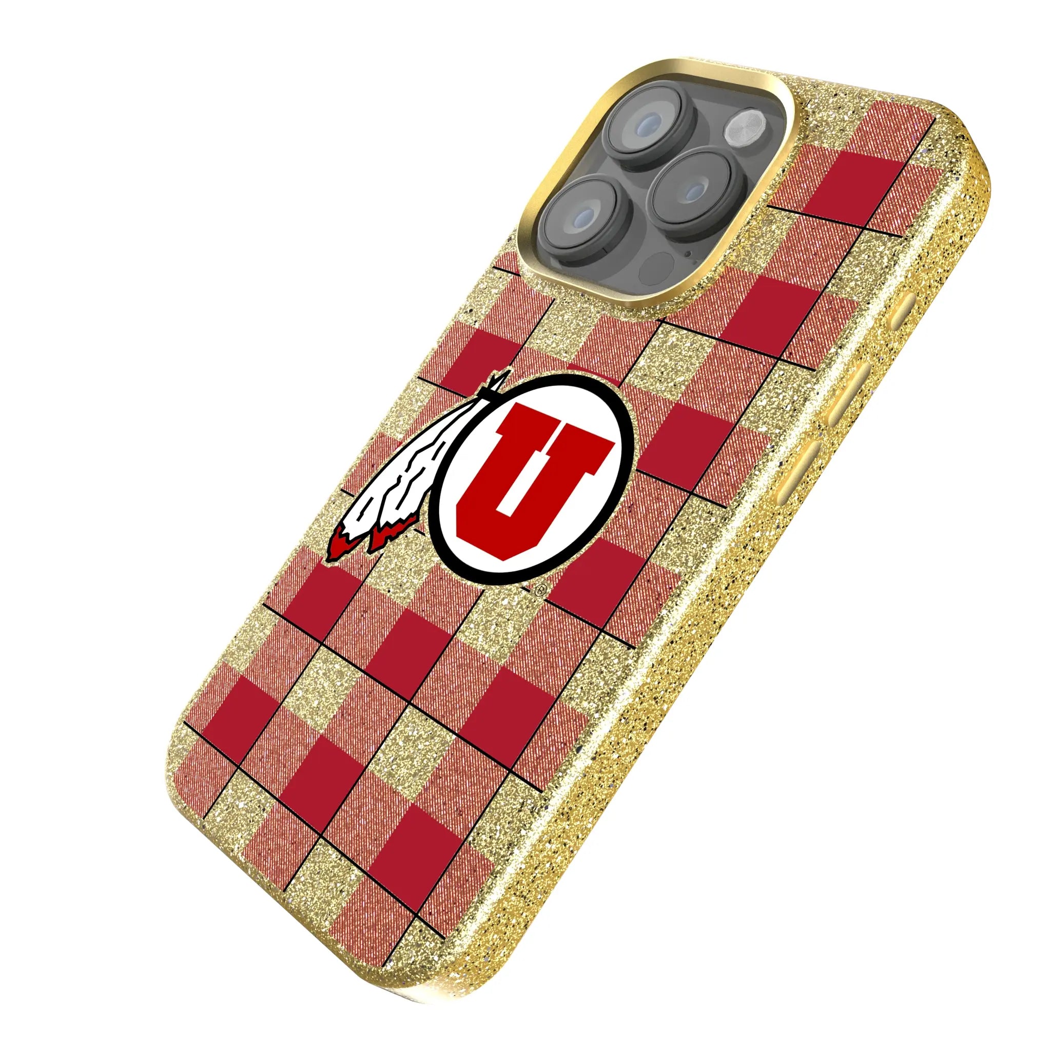 University of Utah Utes Plaid Bling Phone Case
