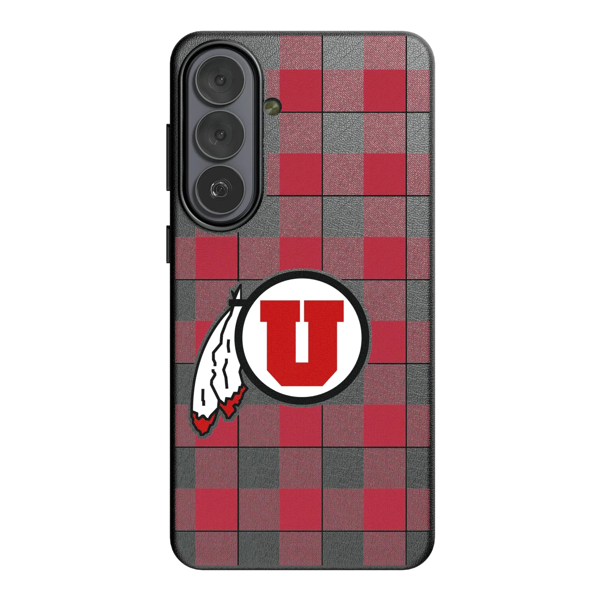 University of Utah Utes Plaid MagSafe Compatible Phone Case for Samsung Galaxy