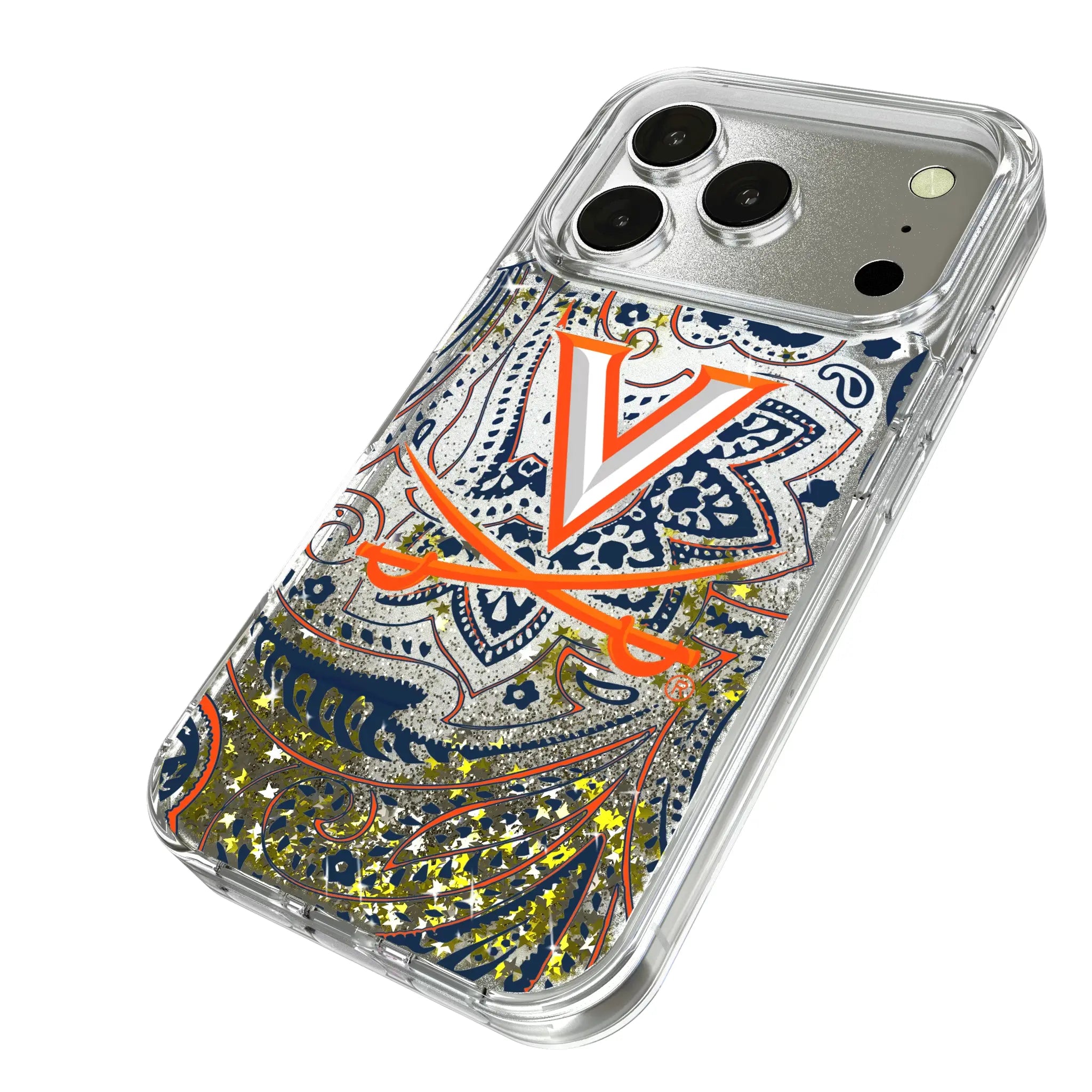 University of Virginia Cavaliers Paisley Glitter Phone Case
