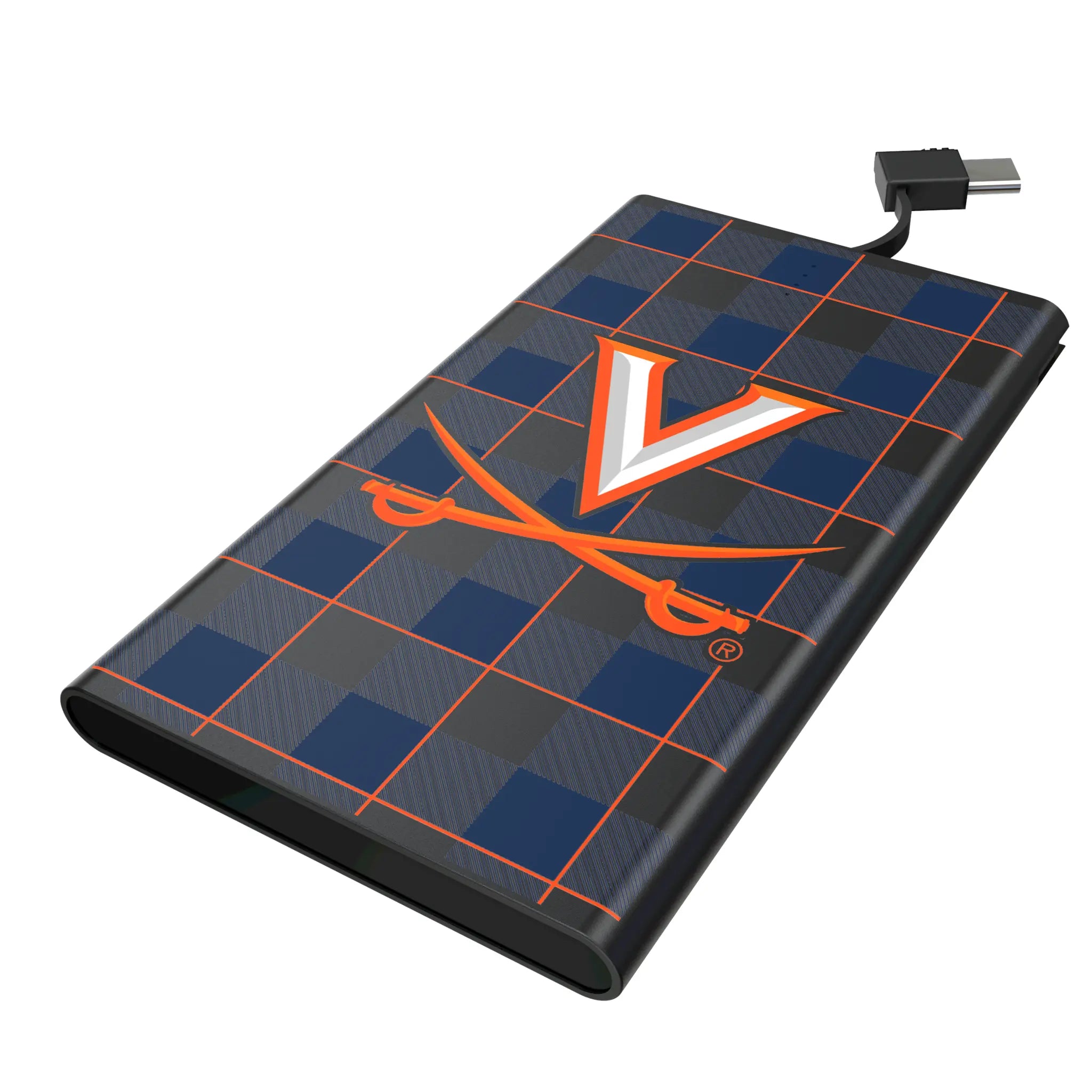 University of Virginia Cavaliers Plaid 5000mAh Flat Powerbank