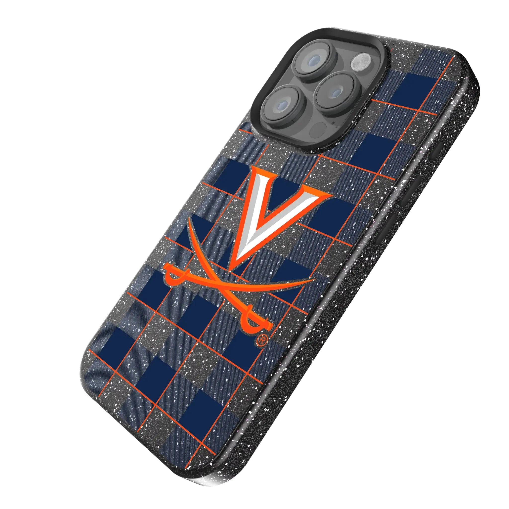 University of Virginia Cavaliers Plaid Bling Phone Case