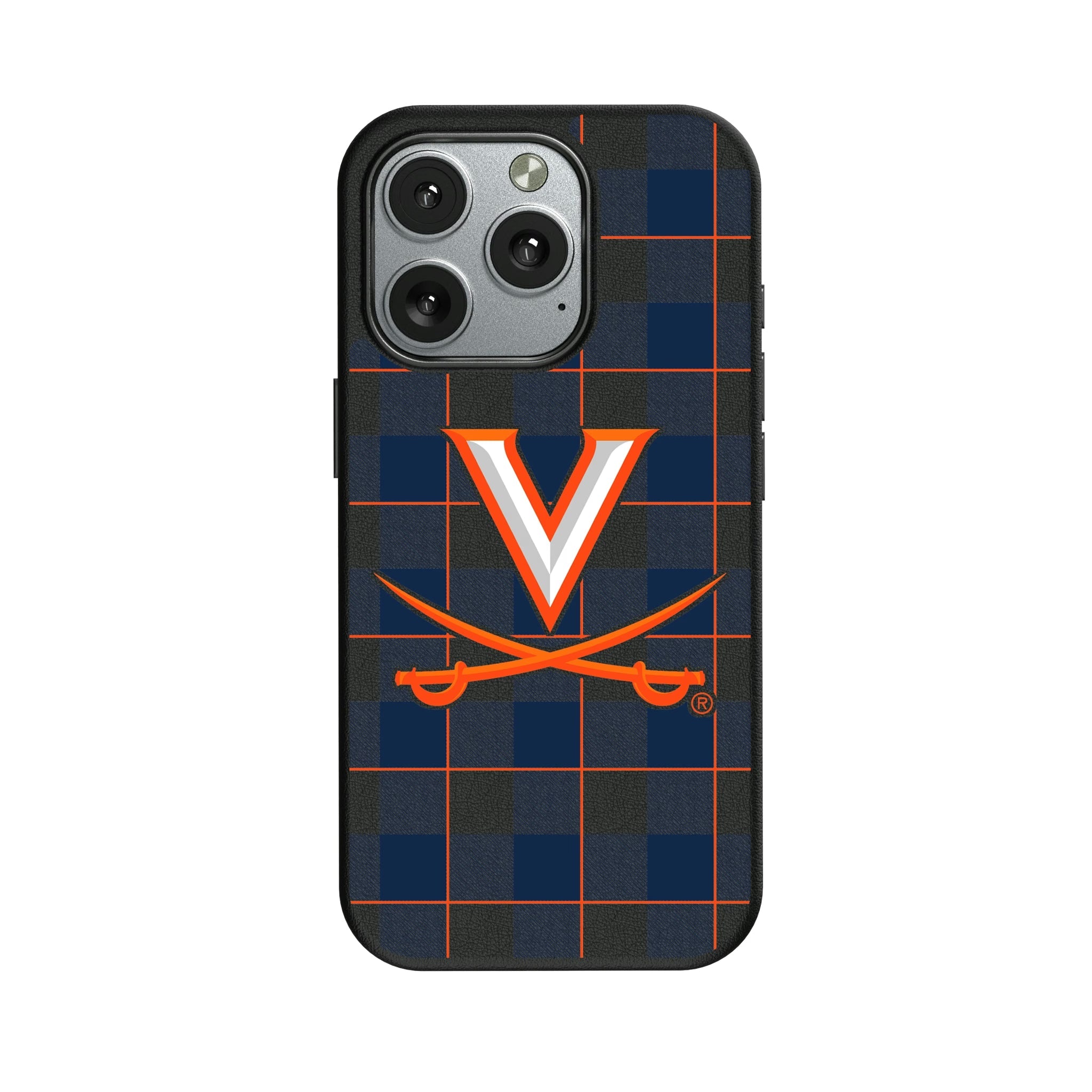 University of Virginia Cavaliers Plaid MagSafe Compatible Phone Case for Apple iPhone - Sports Gifts, Sports Memorabilia, Sports Collectibles, Fan Shop