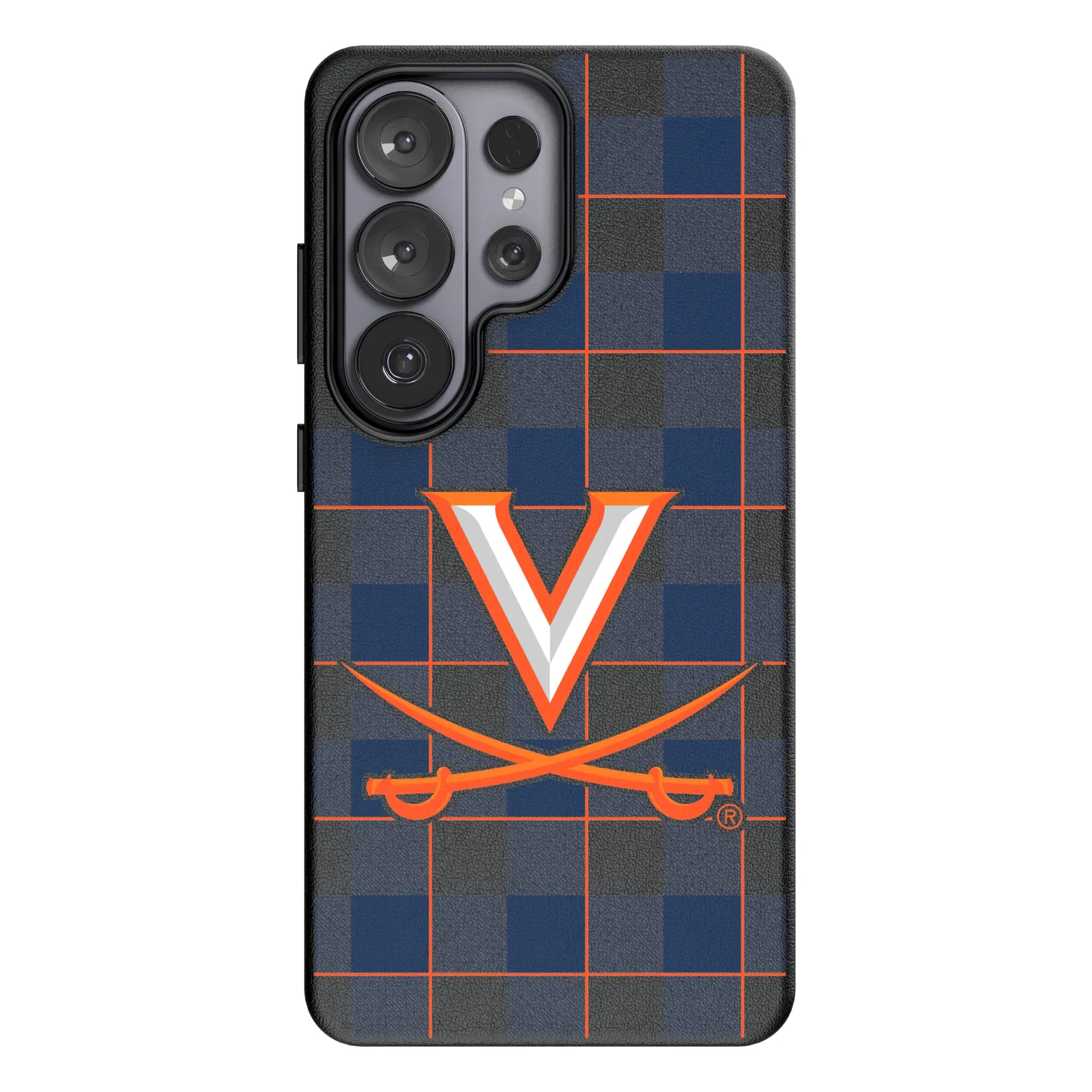 University of Virginia Cavaliers Plaid MagSafe Compatible Phone Case for Samsung Galaxy