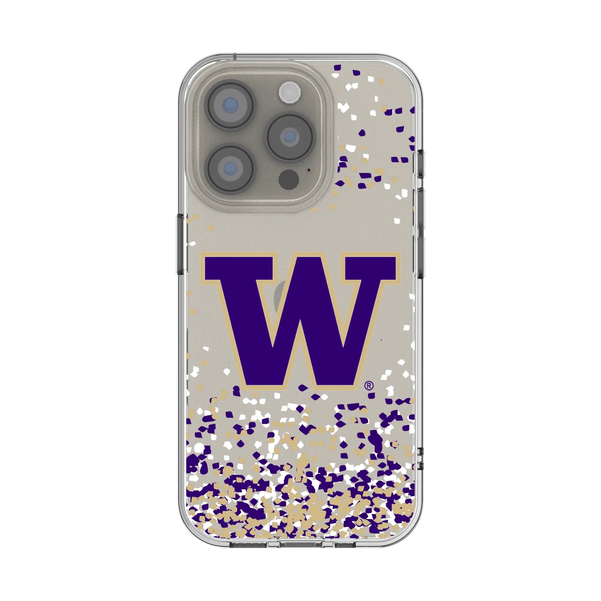 University of Washington Huskies Confetti Clear Phone Case for Apple iPhone