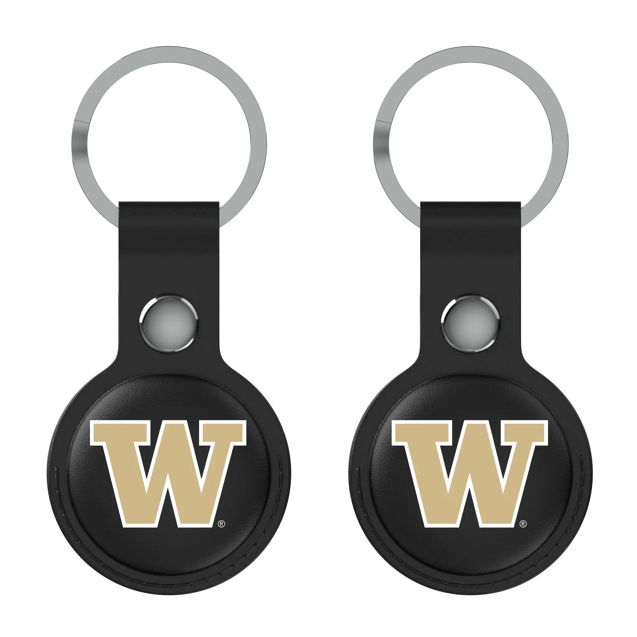 University of Washington Huskies Insignia Black Airtag Holder 2-Pack