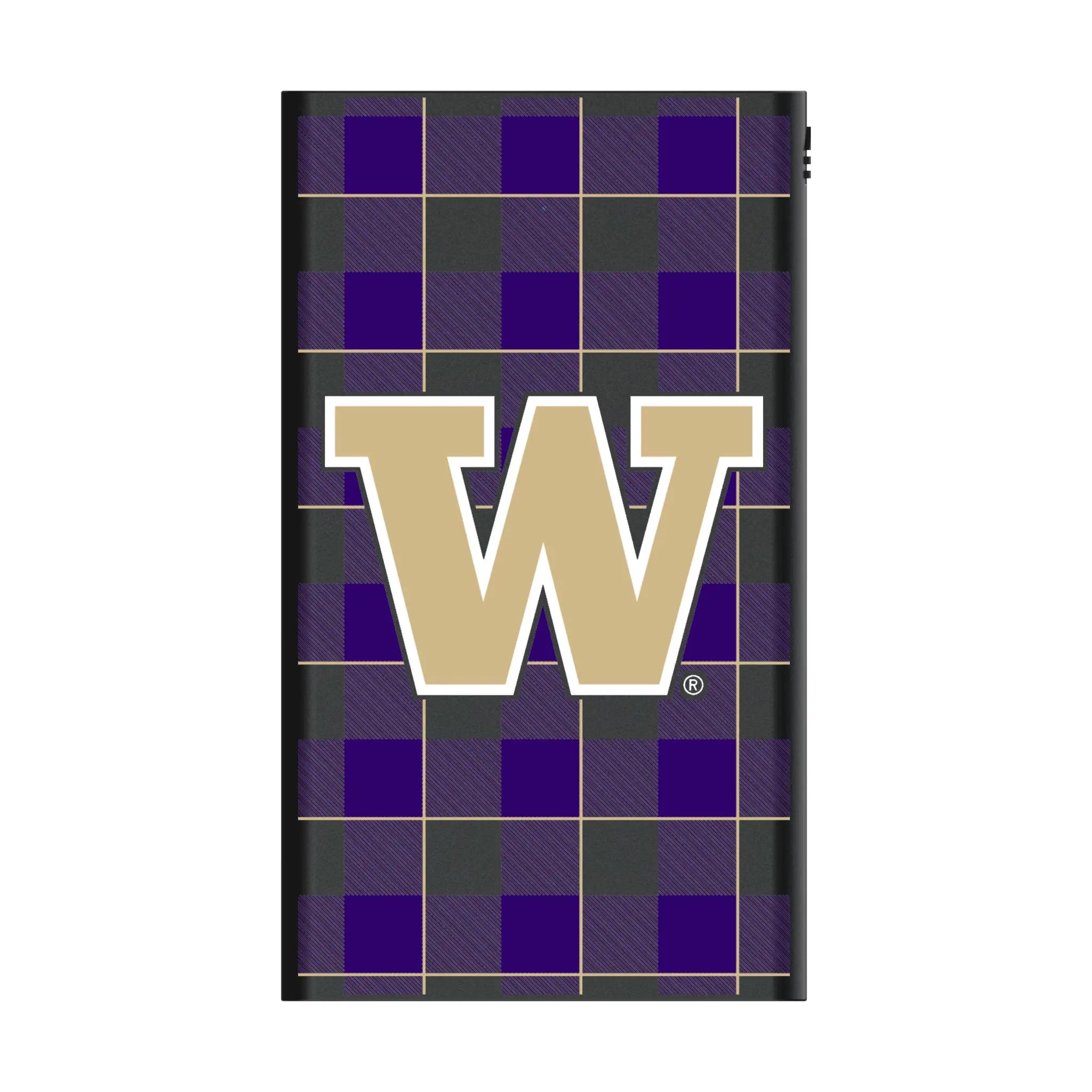 University of Washington Huskies Plaid 5000mAh Flat Powerbank