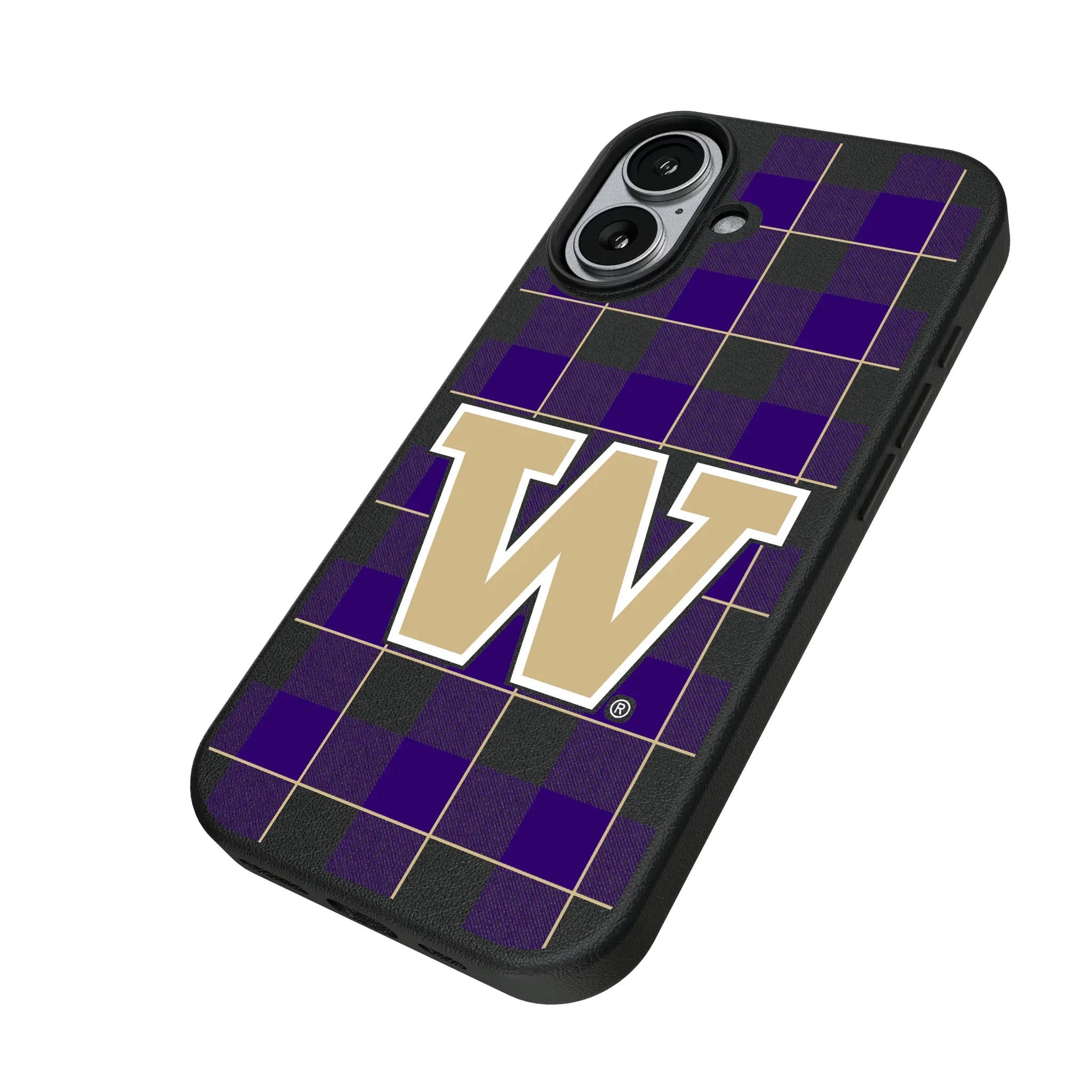University of Washington Huskies Plaid MagSafe Compatible Phone Case for Apple iPhone