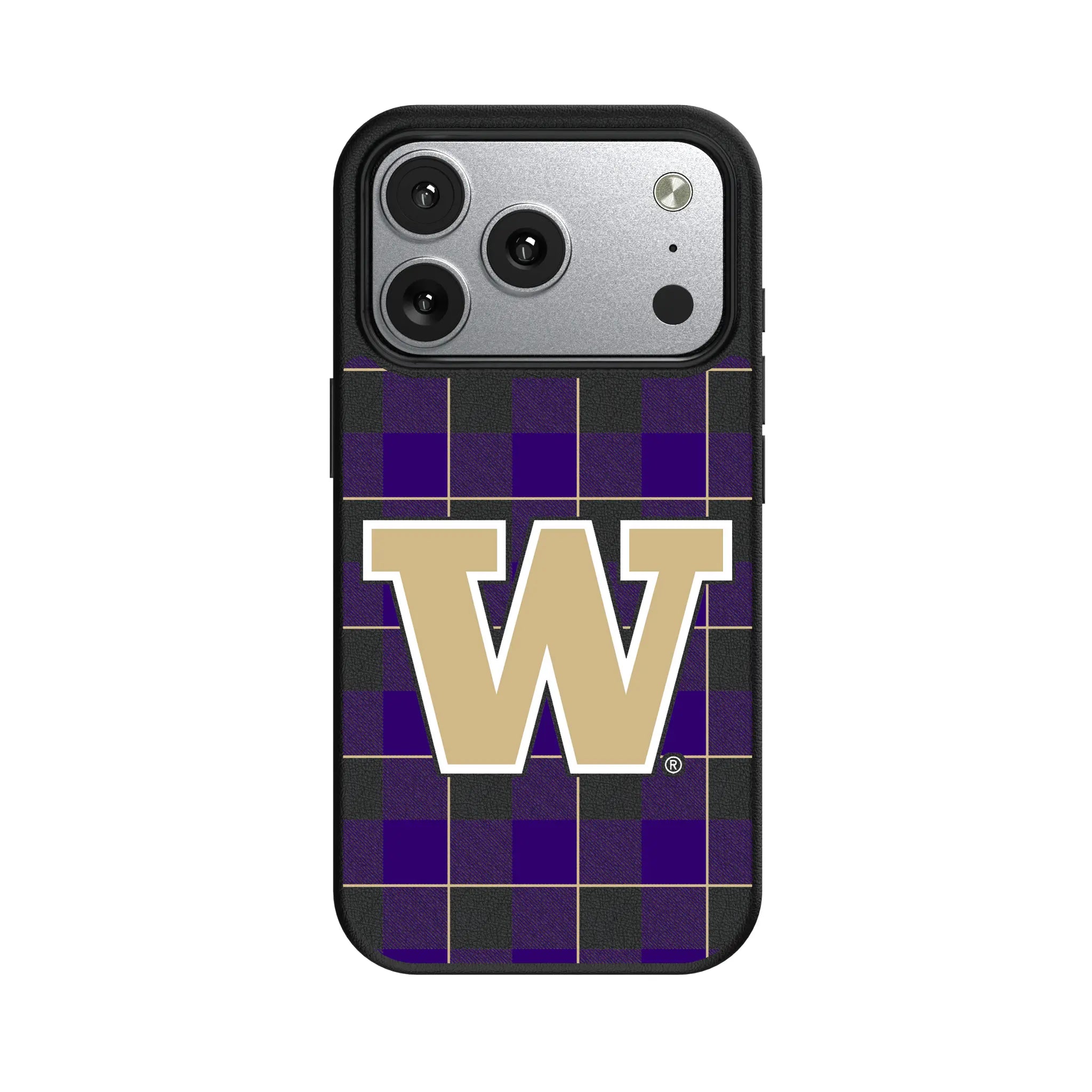 University of Washington Huskies Plaid MagSafe Compatible Phone Case for Apple iPhone