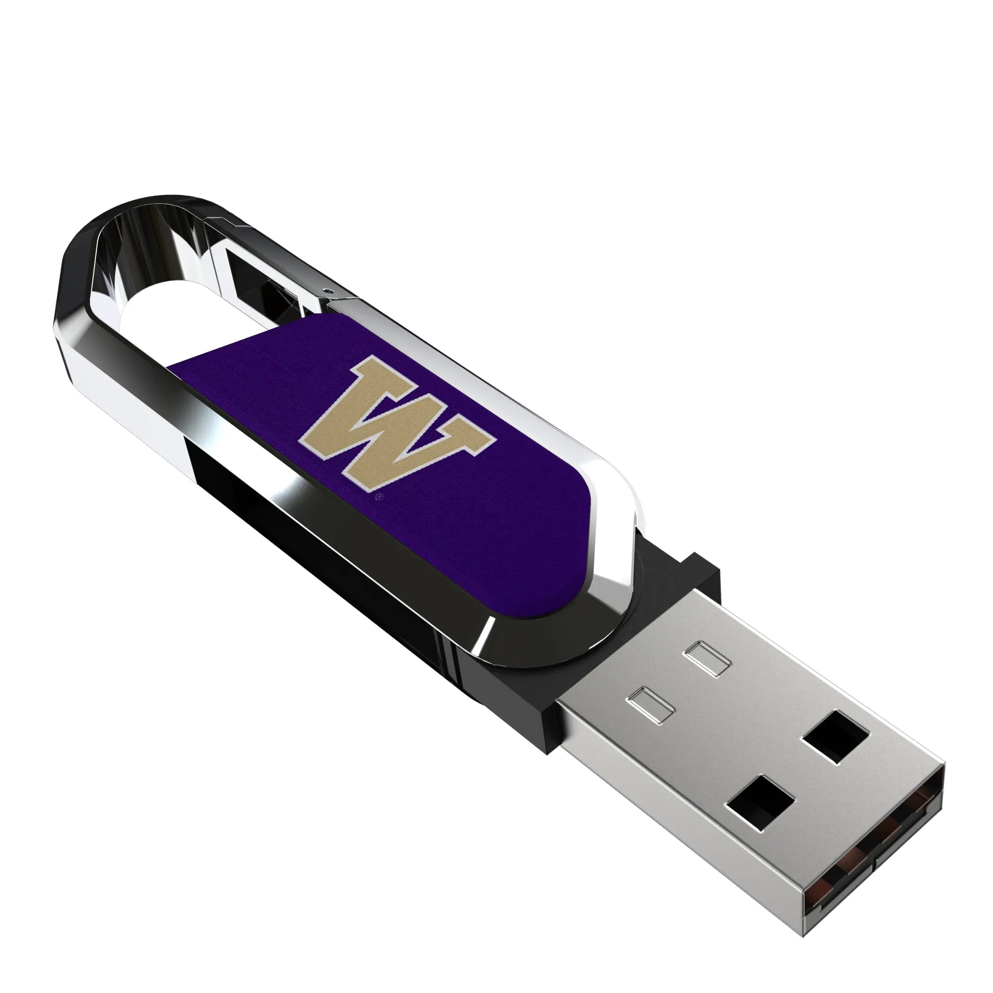 University of Washington Huskies Solid USB 32GB Clip Style Flash Drive