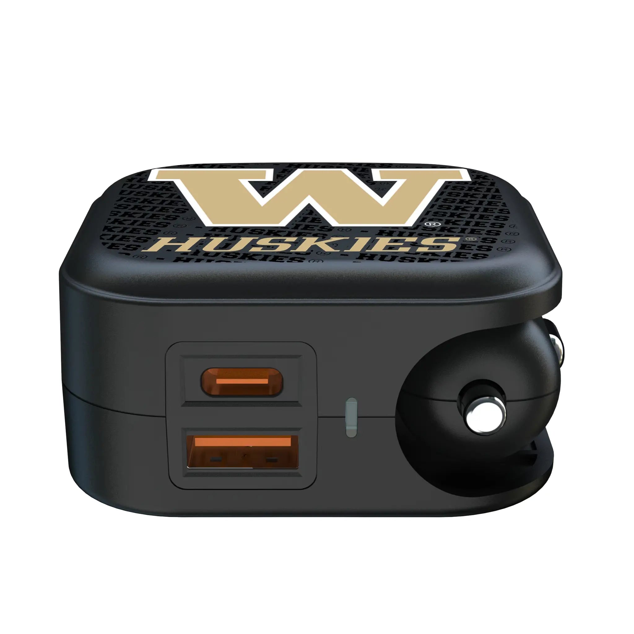 University of Washington Huskies Text Backdrop 2 in 1 USB A/C Charger