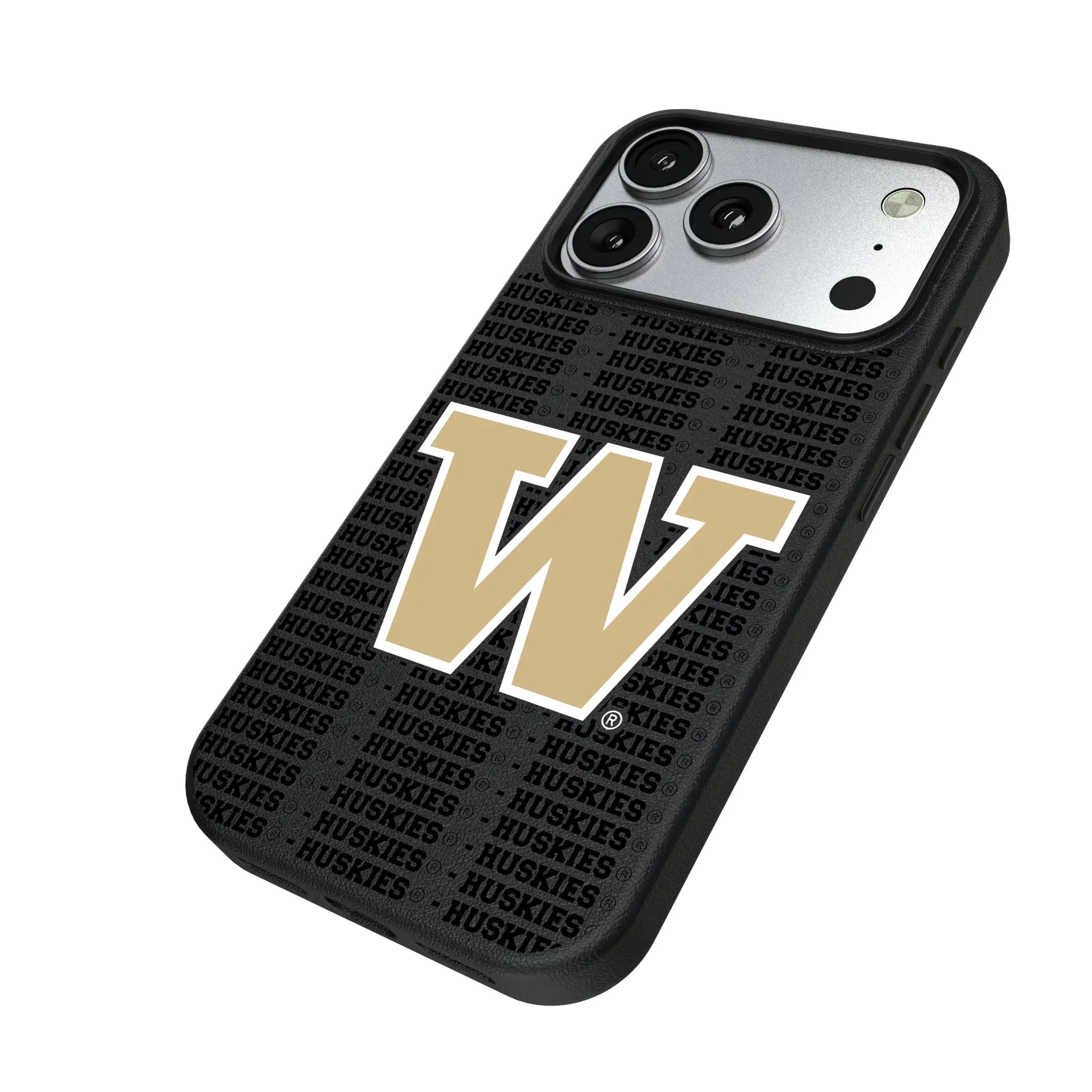 University of Washington Huskies Text Backdrop MagSafe Compatible Phone Case for Apple iPhone