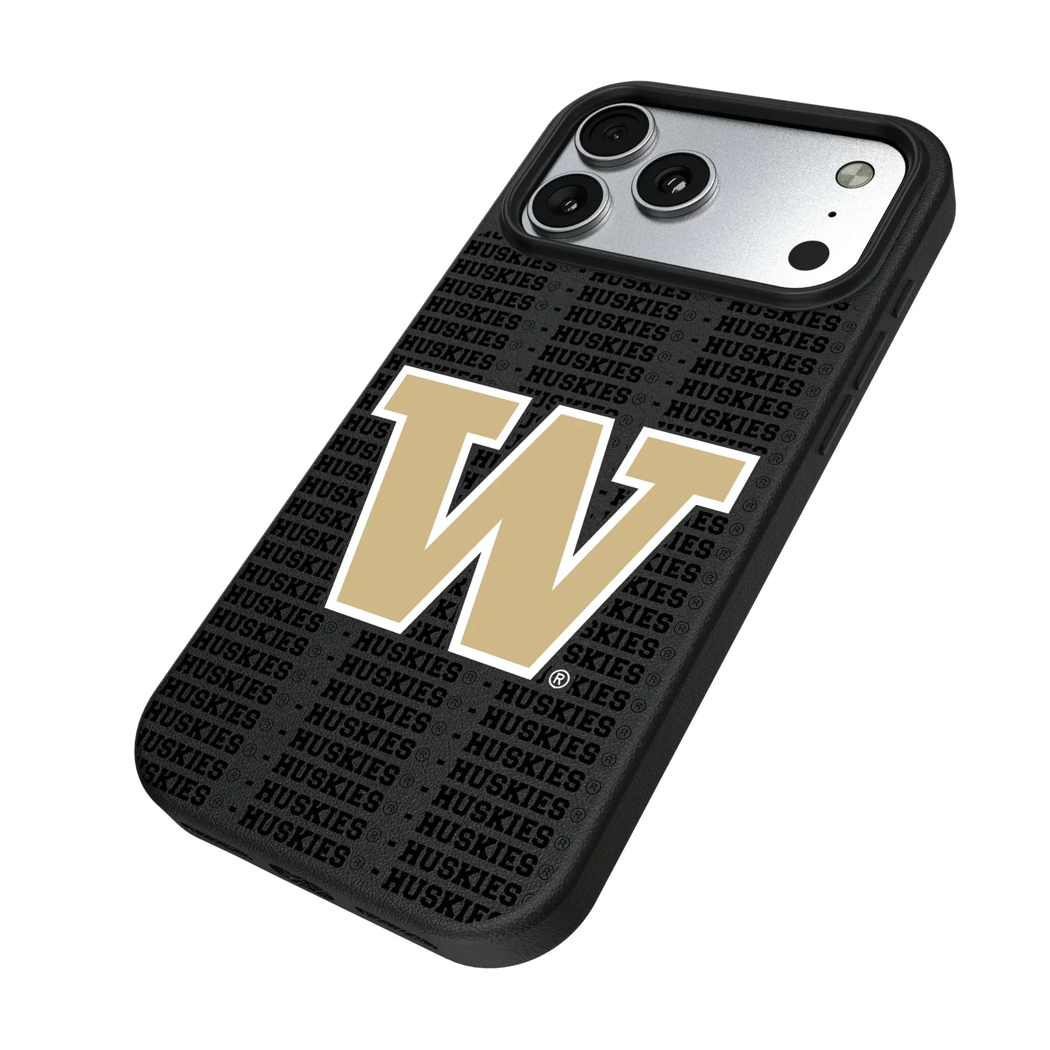University of Washington Huskies Text Backdrop MagSafe Compatible Phone Case for Apple iPhone