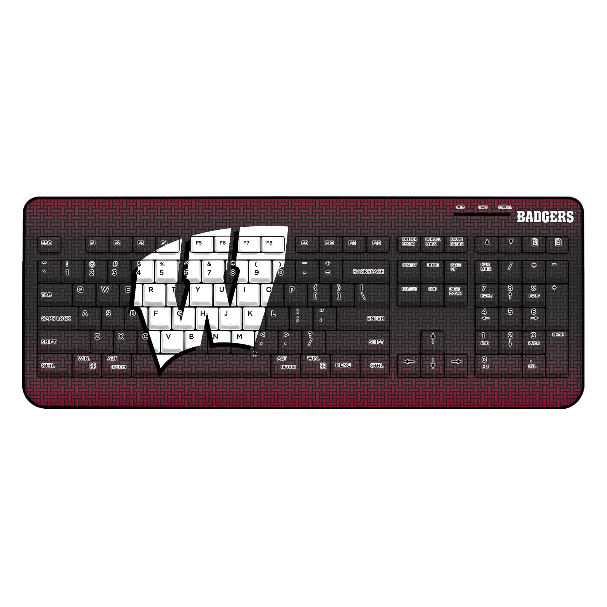 University of Wisconsin Badgers Linen Wireless USB Keyboard