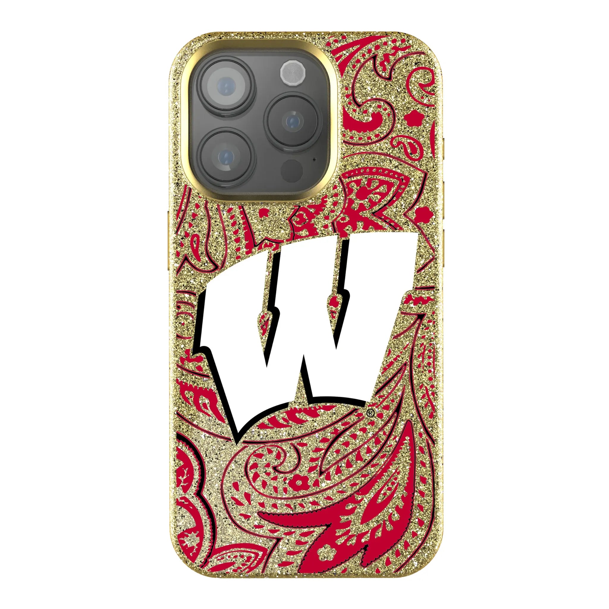 University of Wisconsin Badgers Paisley Bling Phone Case