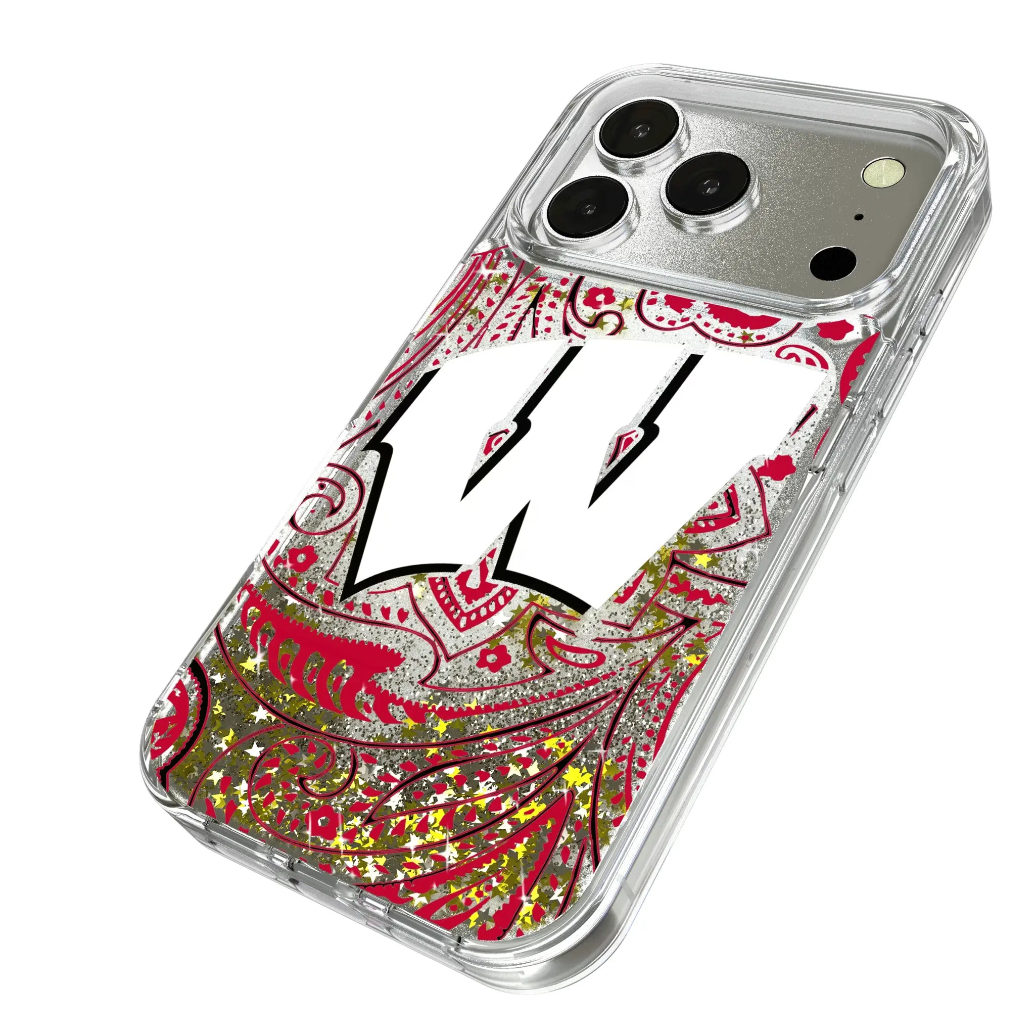 University of Wisconsin Badgers Paisley Glitter Phone Case
