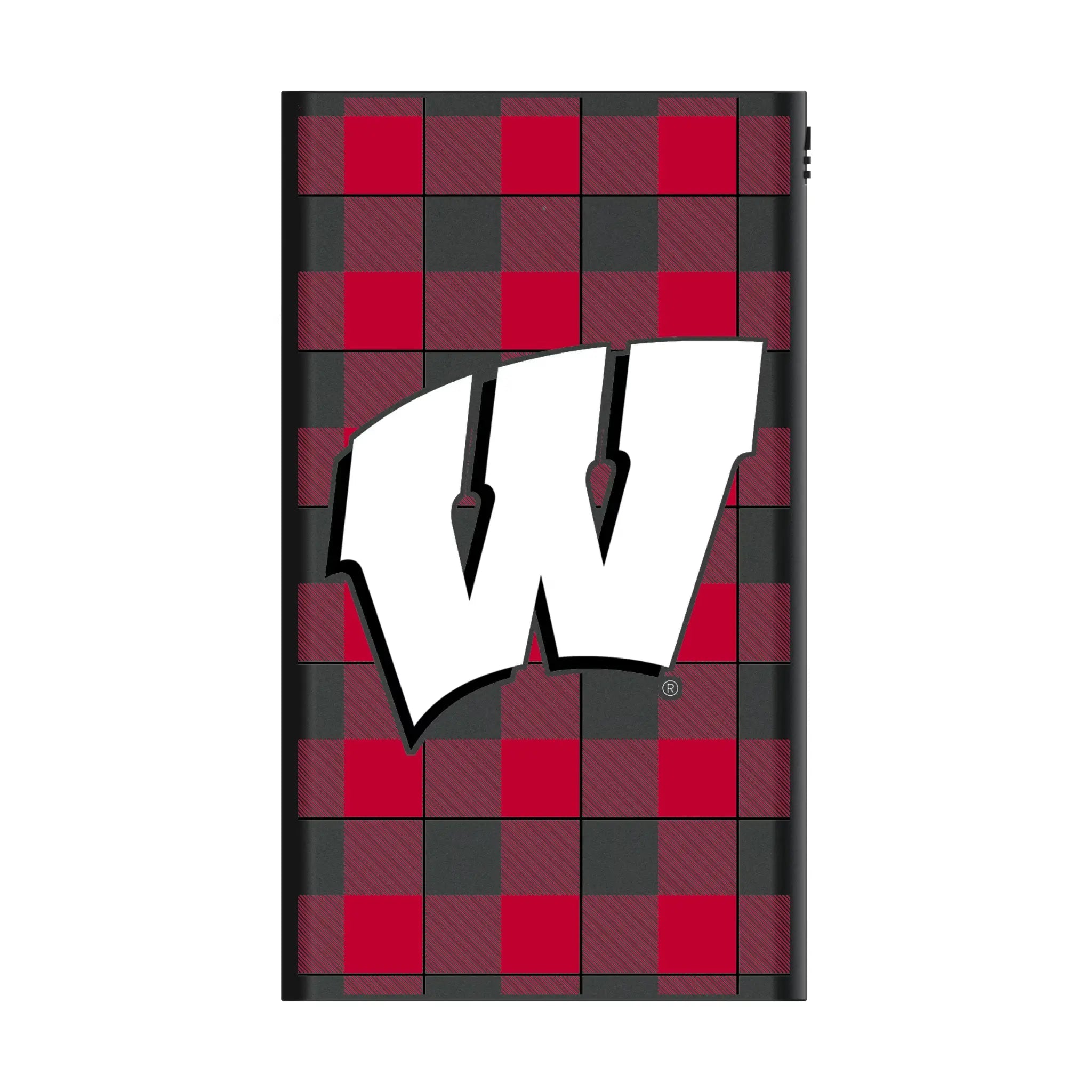 University of Wisconsin Badgers Plaid 5000mAh Flat Powerbank